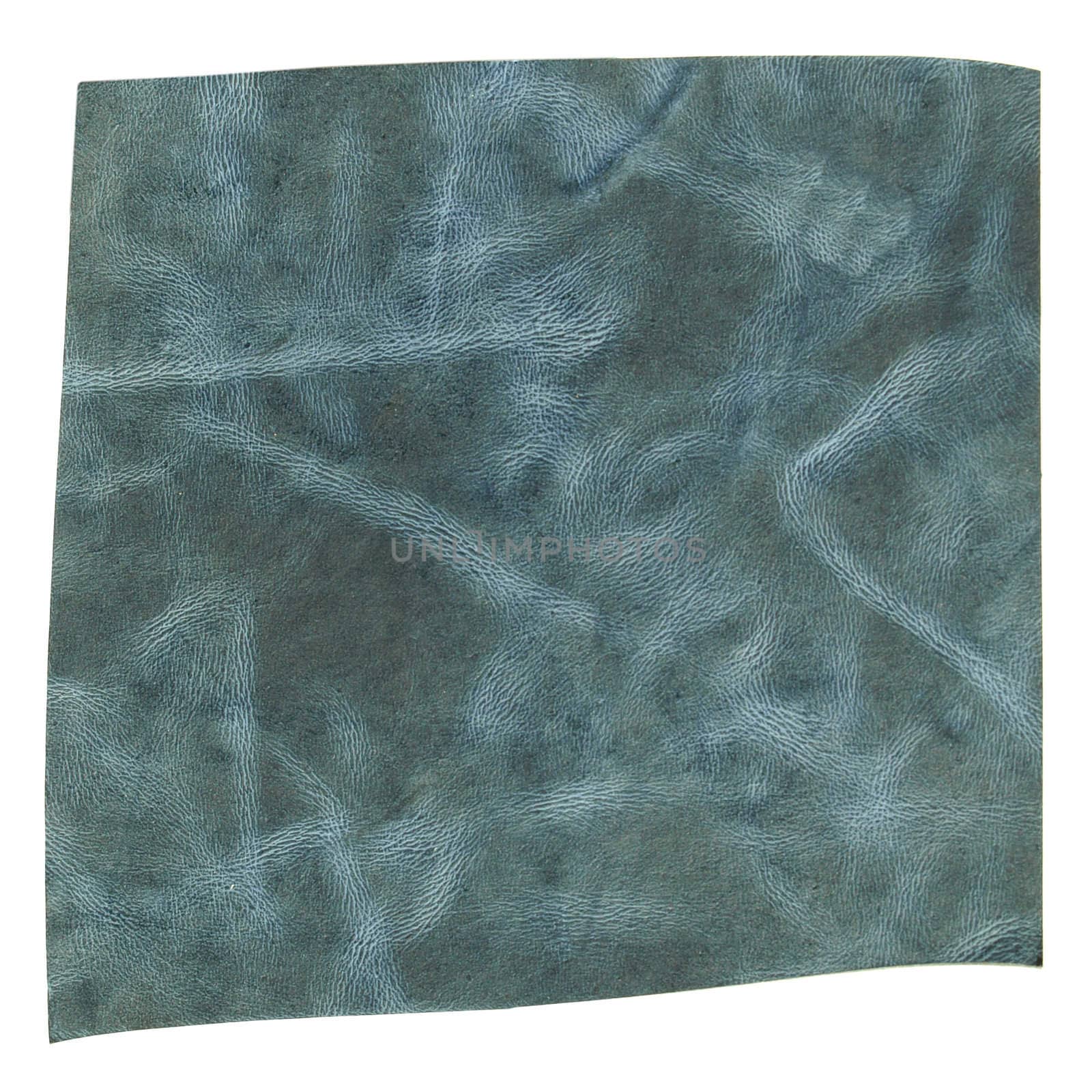 A leather fiber sample - isolated over white background