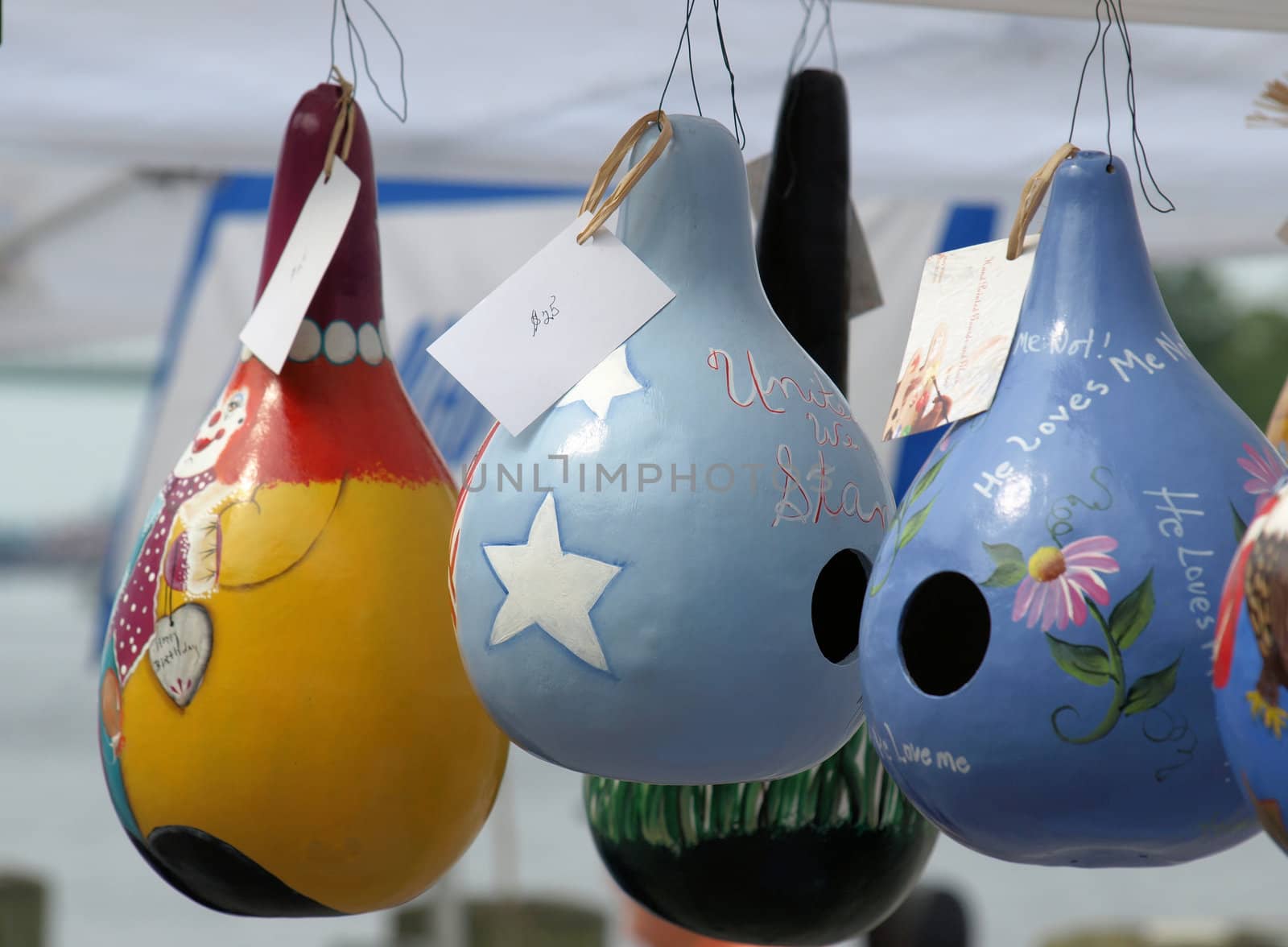 Painted gourds for sale a local market