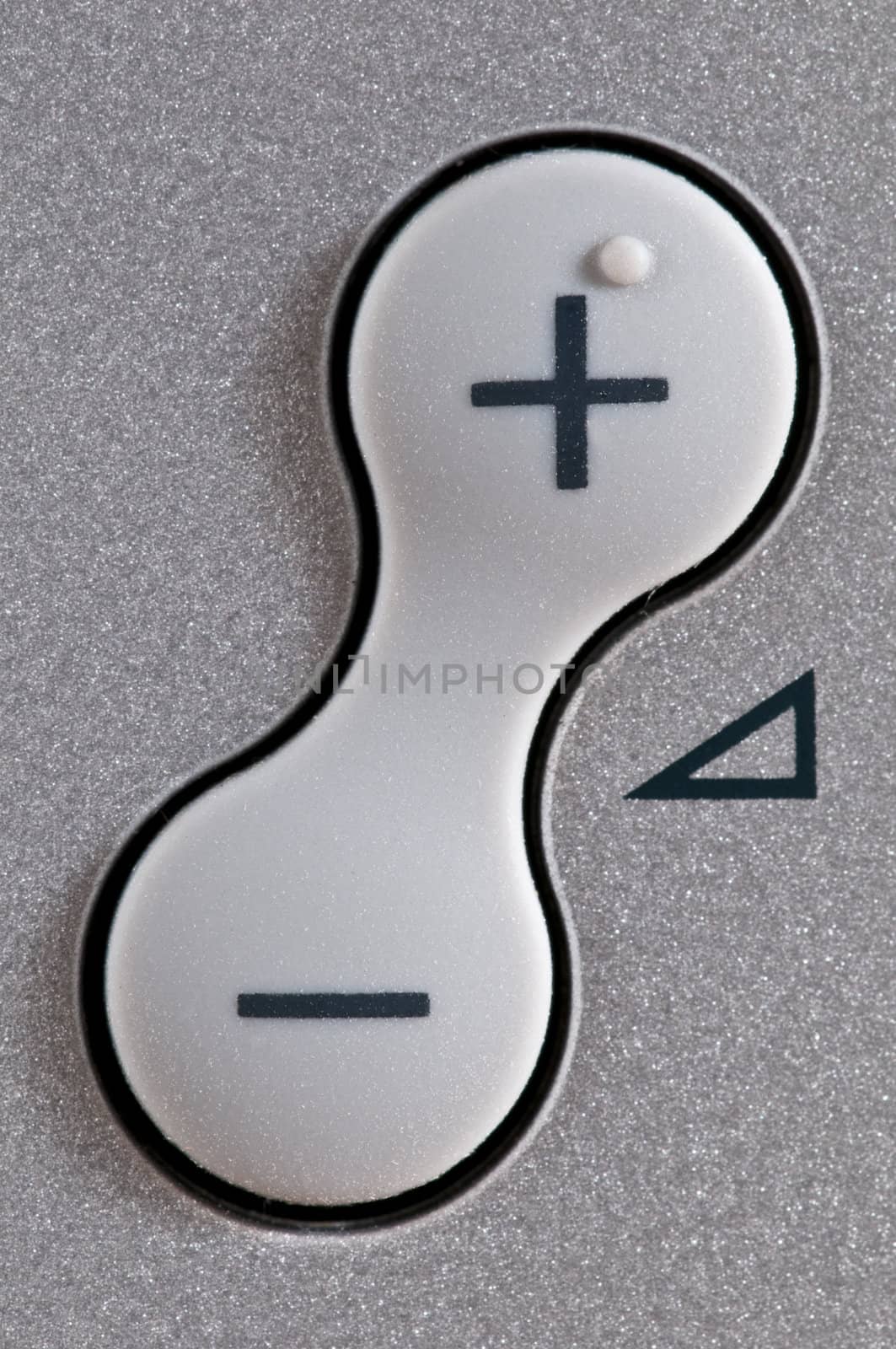 Closeup of an electronic volume button
