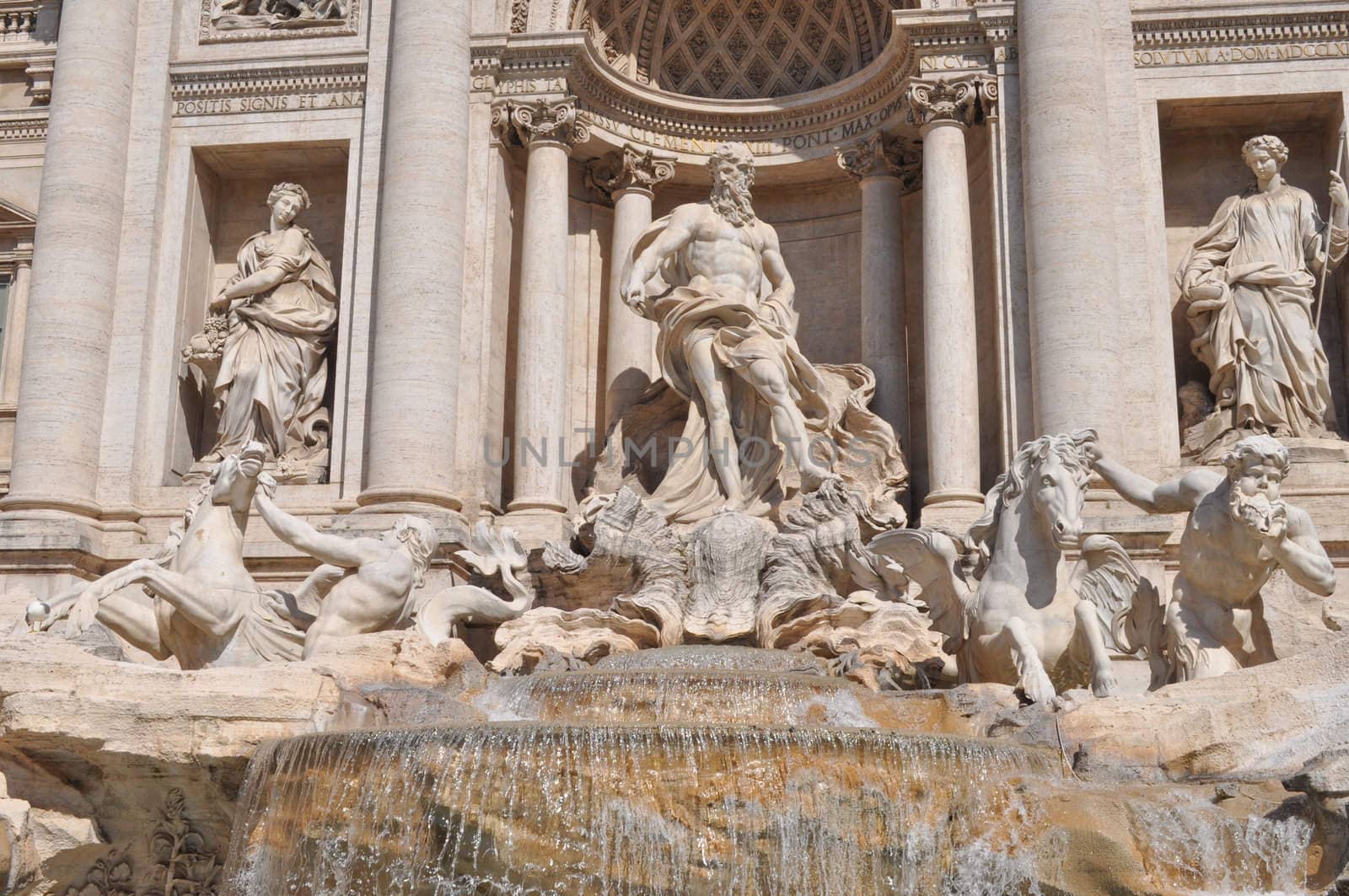 Baroque Trevi Fountain (Fontana di Trevi) in Rome, Italy