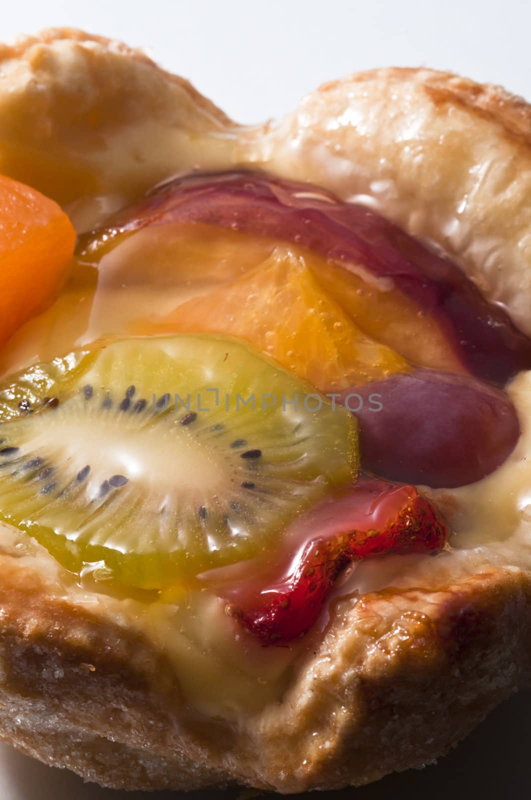 Closeup of a soft fruits cake