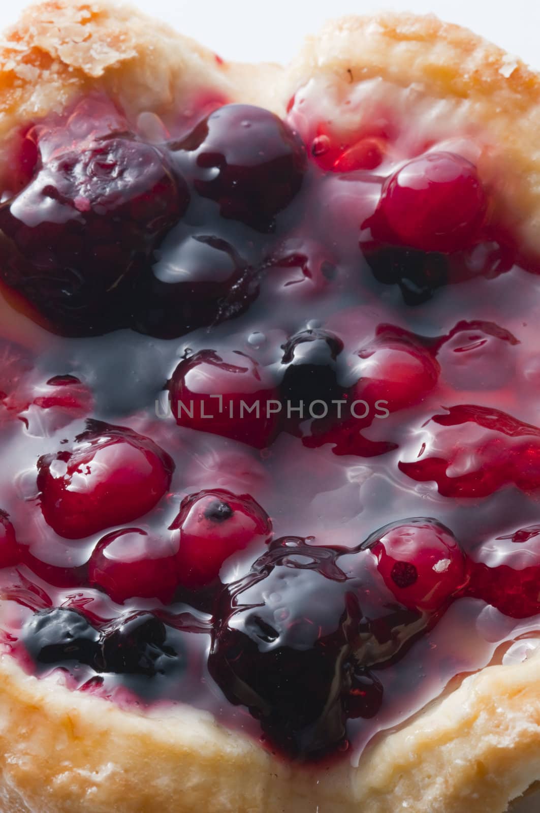 Closeup of a soft fruits cake