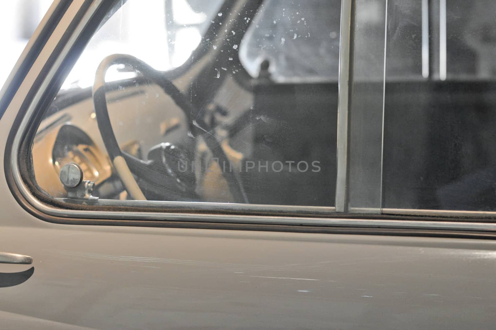 Detail of an old vintage car interior