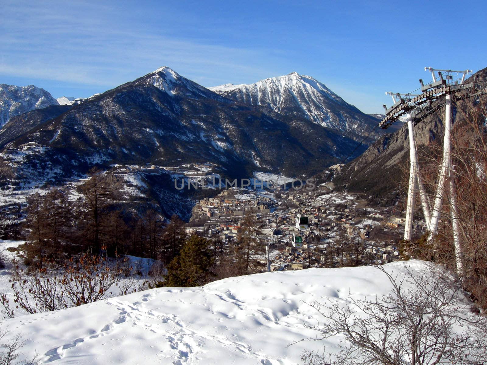 Ski resort with funicular