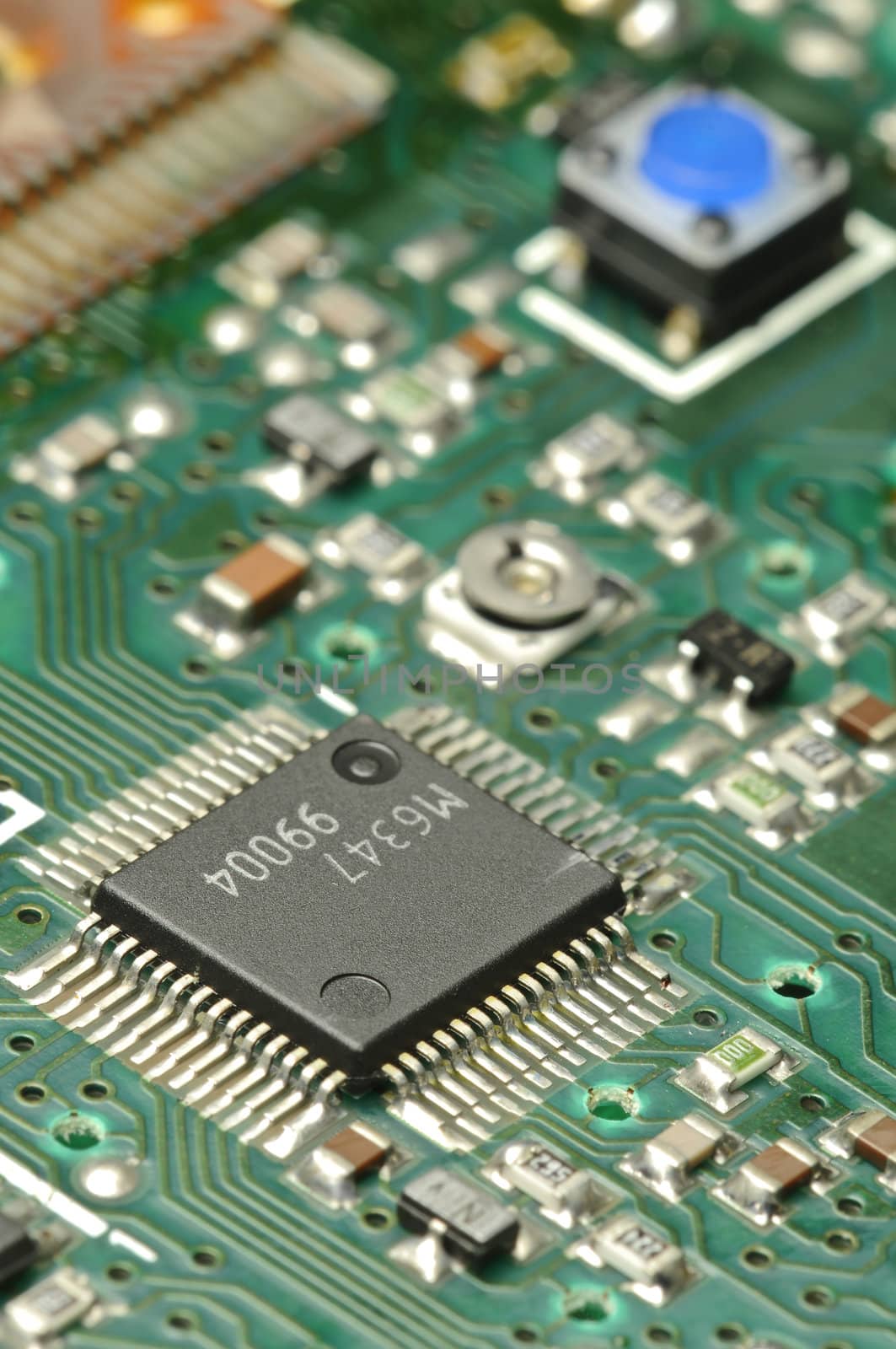 Closeup of an electronic board