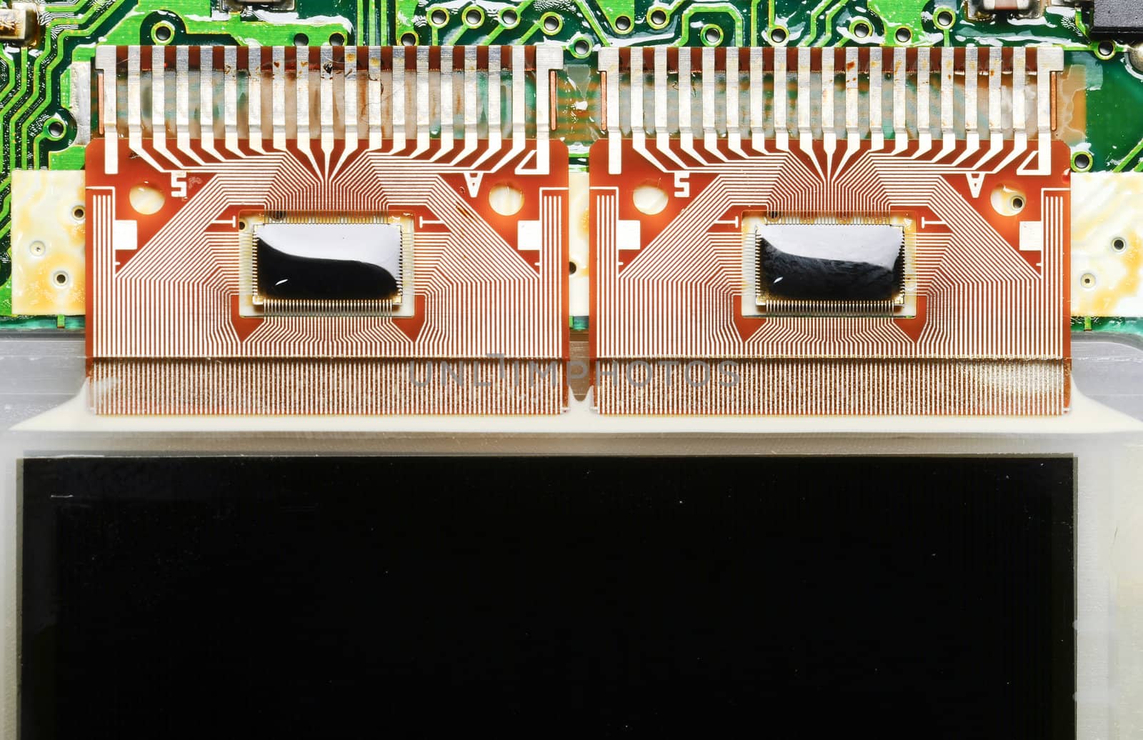 Closeup of an electronic board for LCD screen