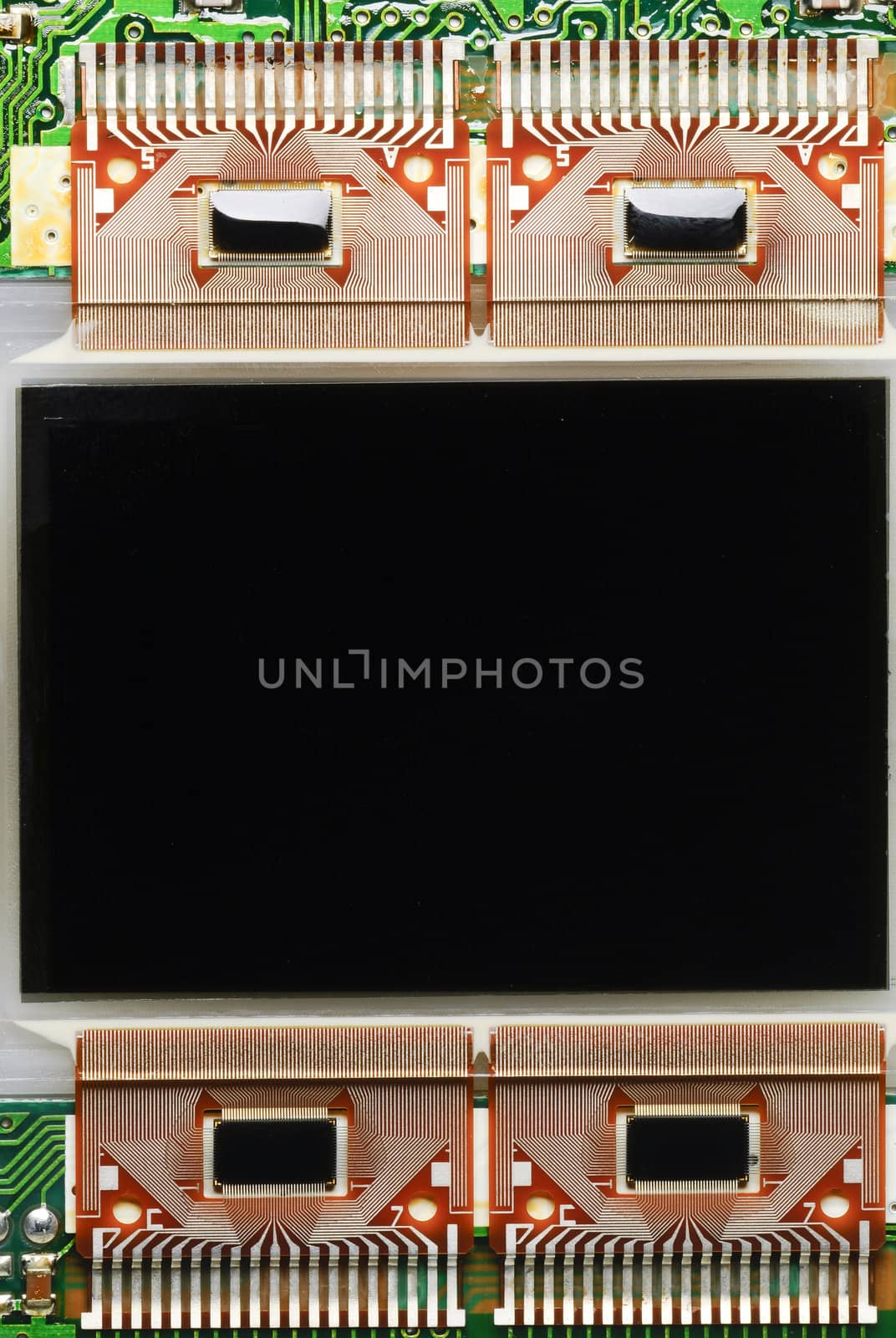 Closeup of an electronic board for LCD screen