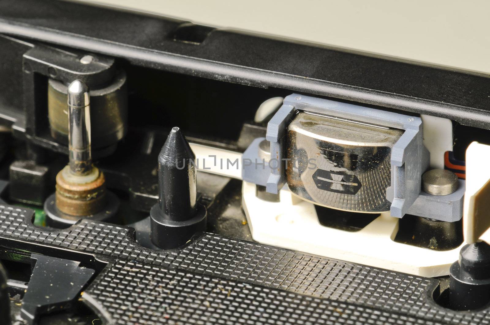 Detail of a tape recorder portable  device