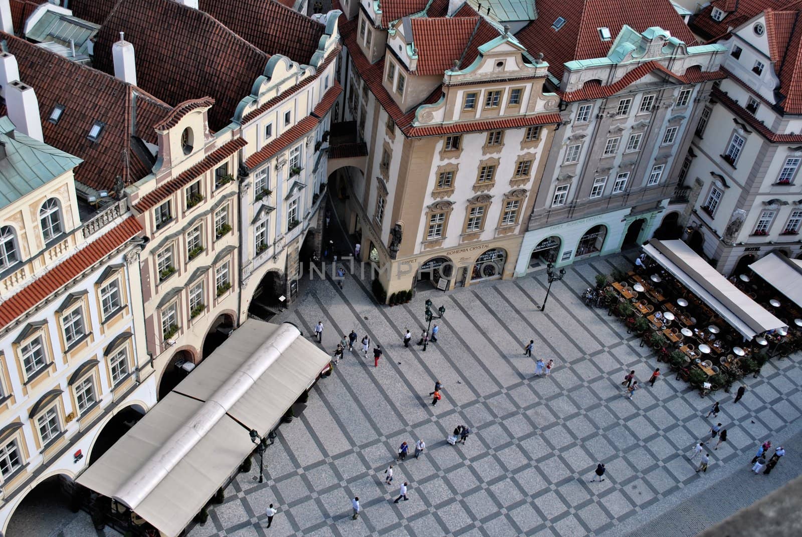 aerial view of staromestske namesti in prague