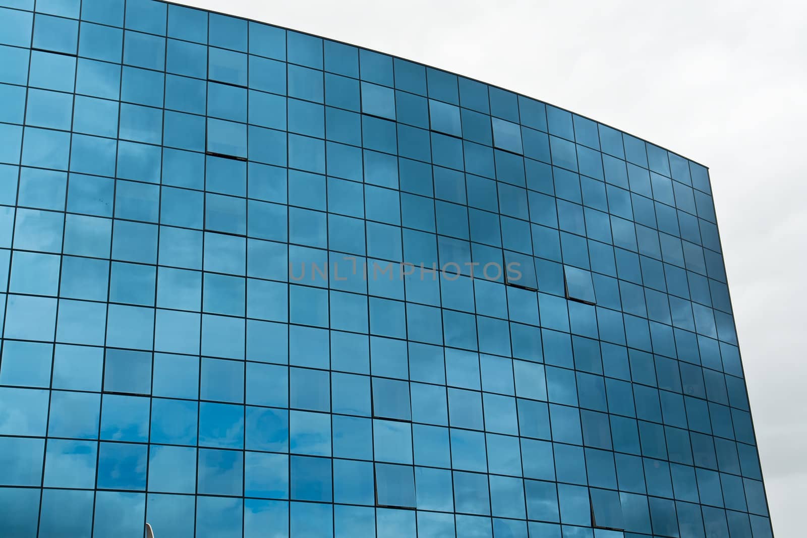 New modern futuristic design office building in business center big city life