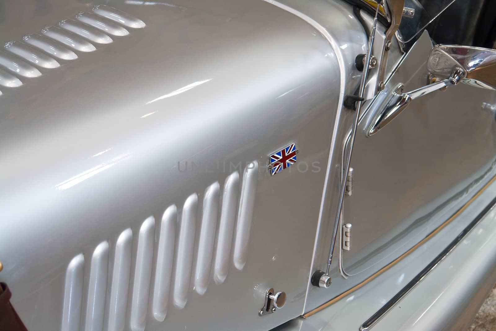 Details of British classic sports car Union Jack by Ronyzmbow