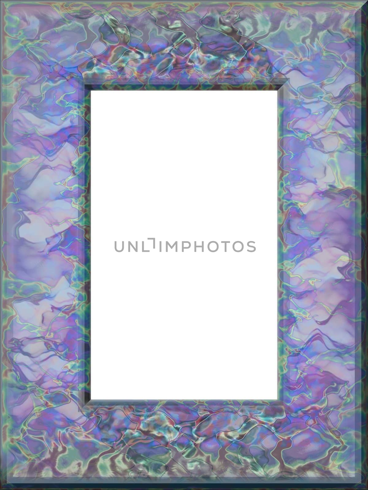 A purple blue frame with white insert