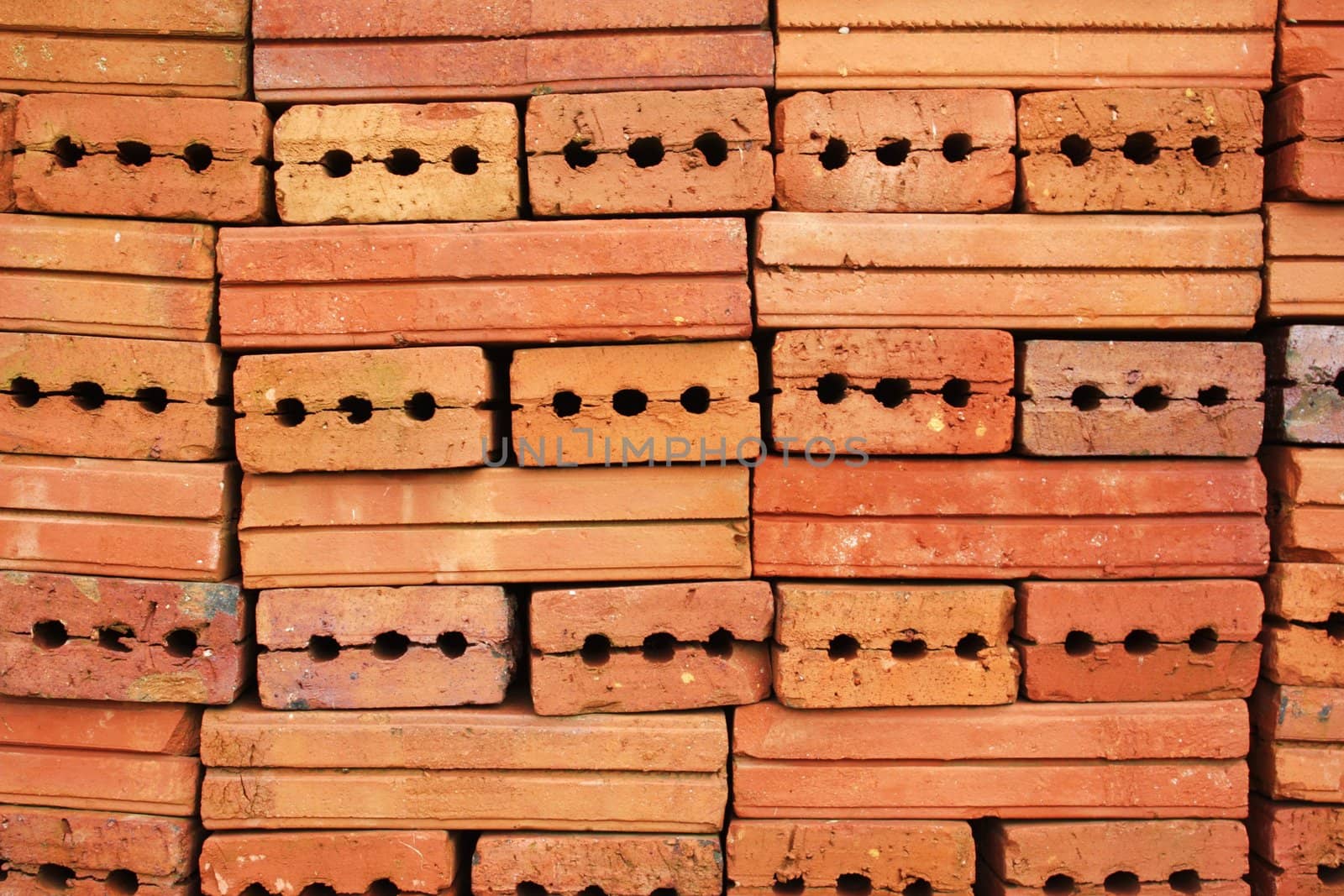 The wall made of red brick