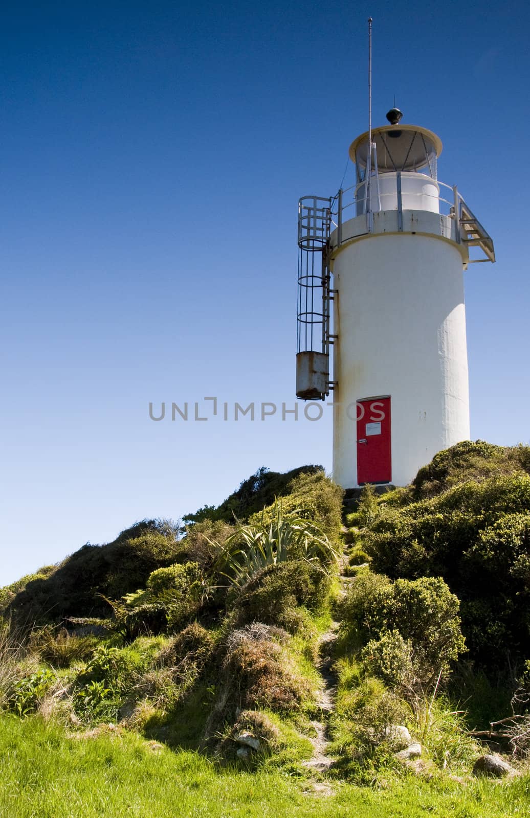 Lighthouse at Cape Foulwind South Island , New Zealand