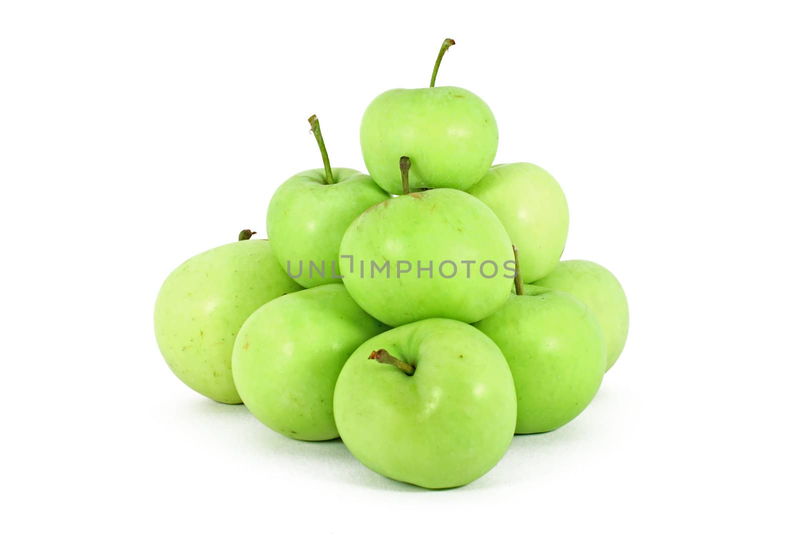 Green fresh ecological grown apple isolated on white