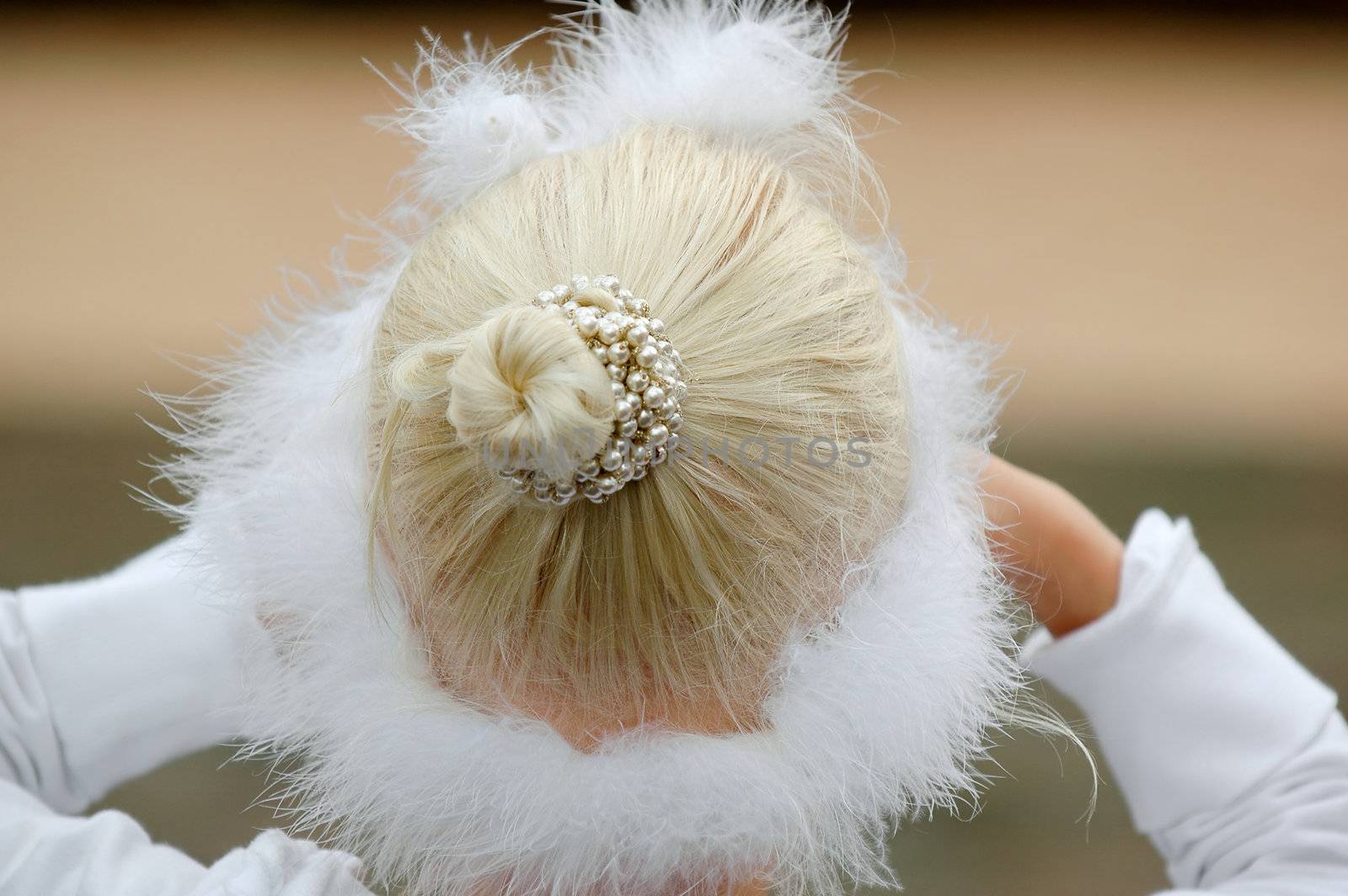 White ballarina dancing.