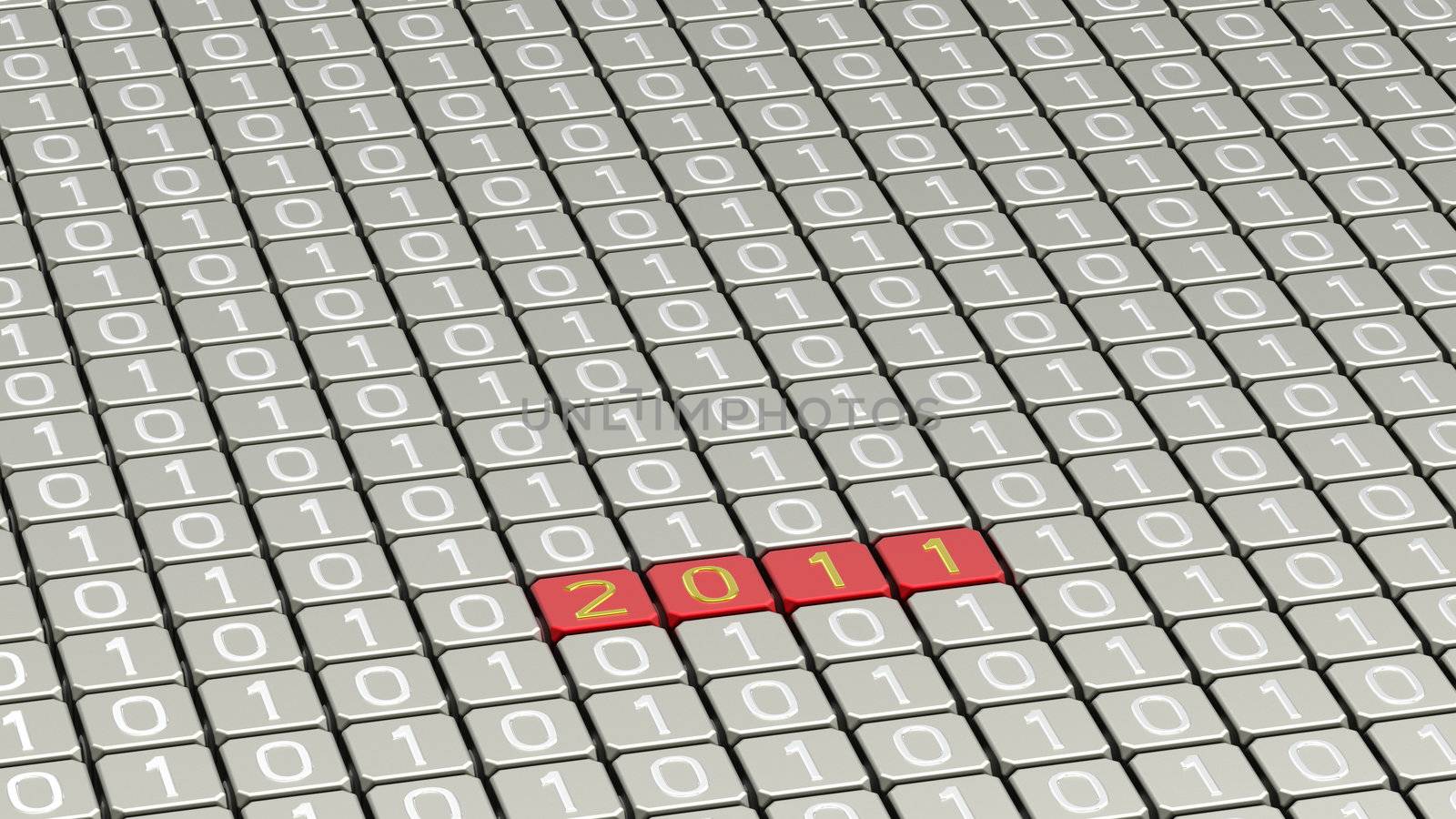 field of 010 with 2011, 3d render, background