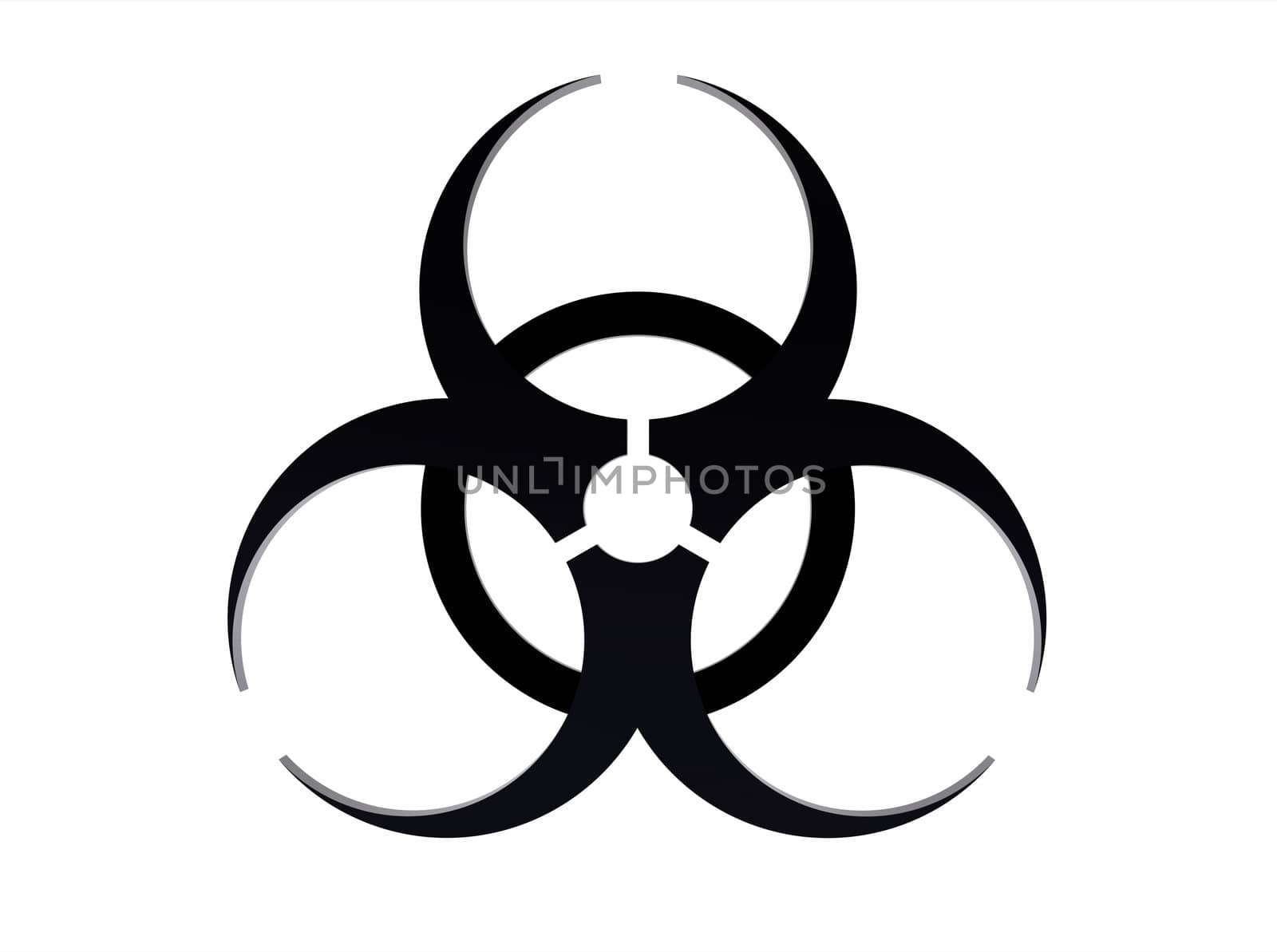 Biohazard sign isolated on white 3d render