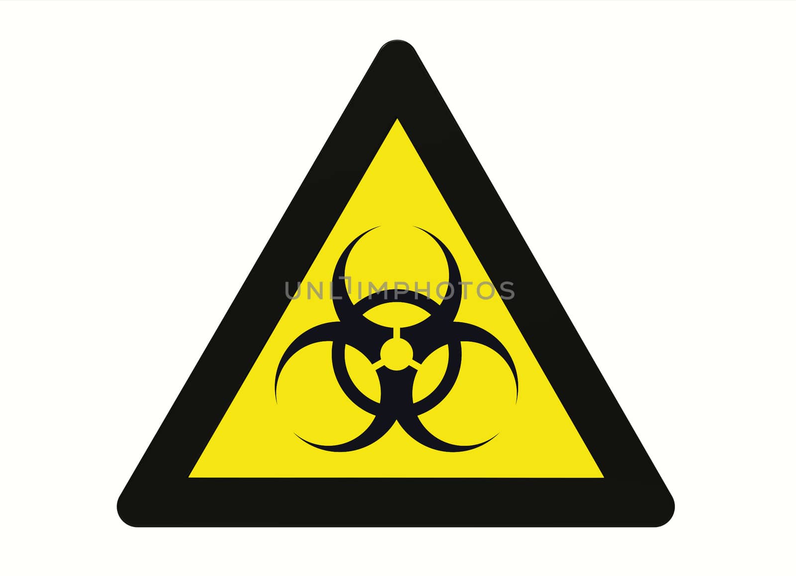 Biohazard sign isolated on white 3d render