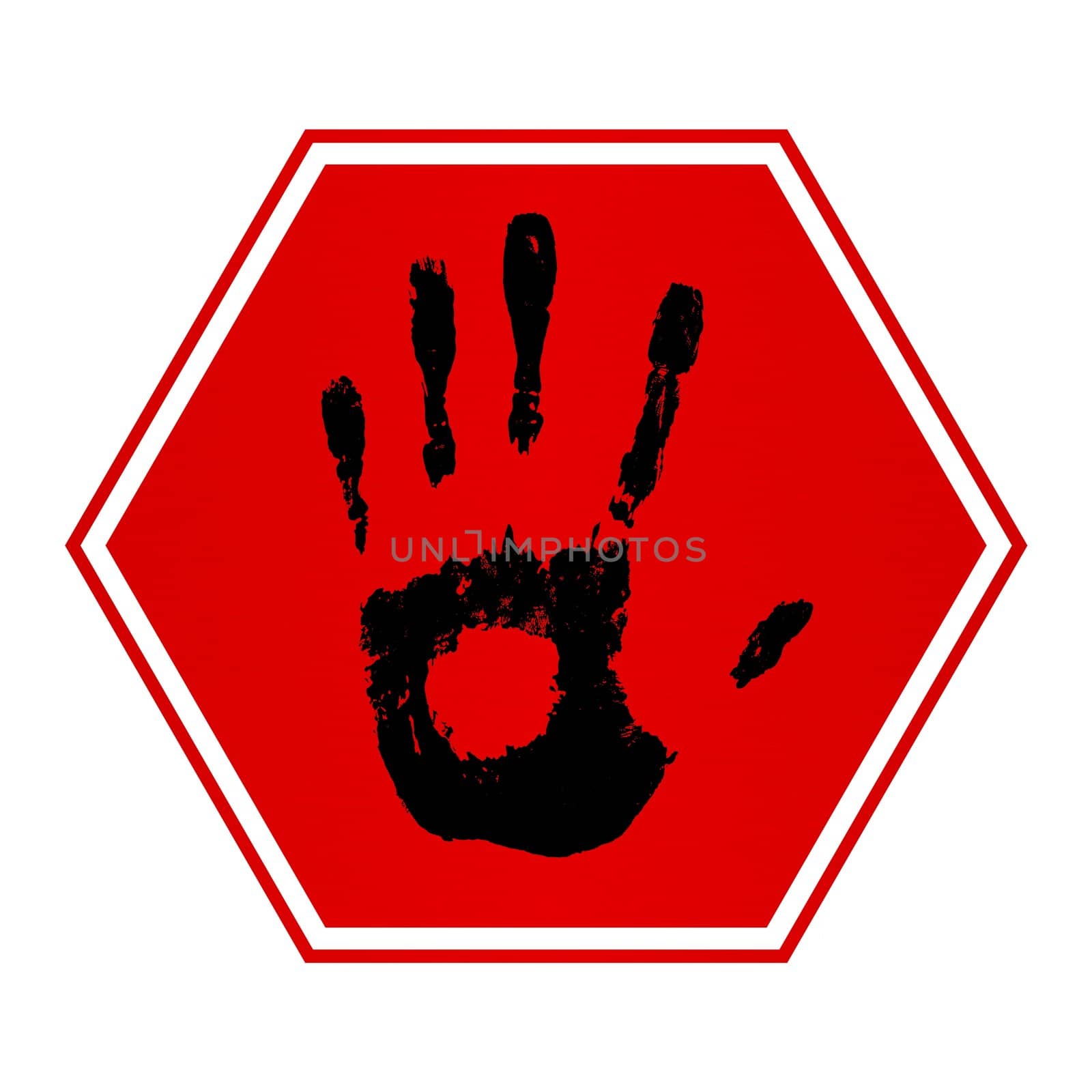 Illustration of a stop hand sign