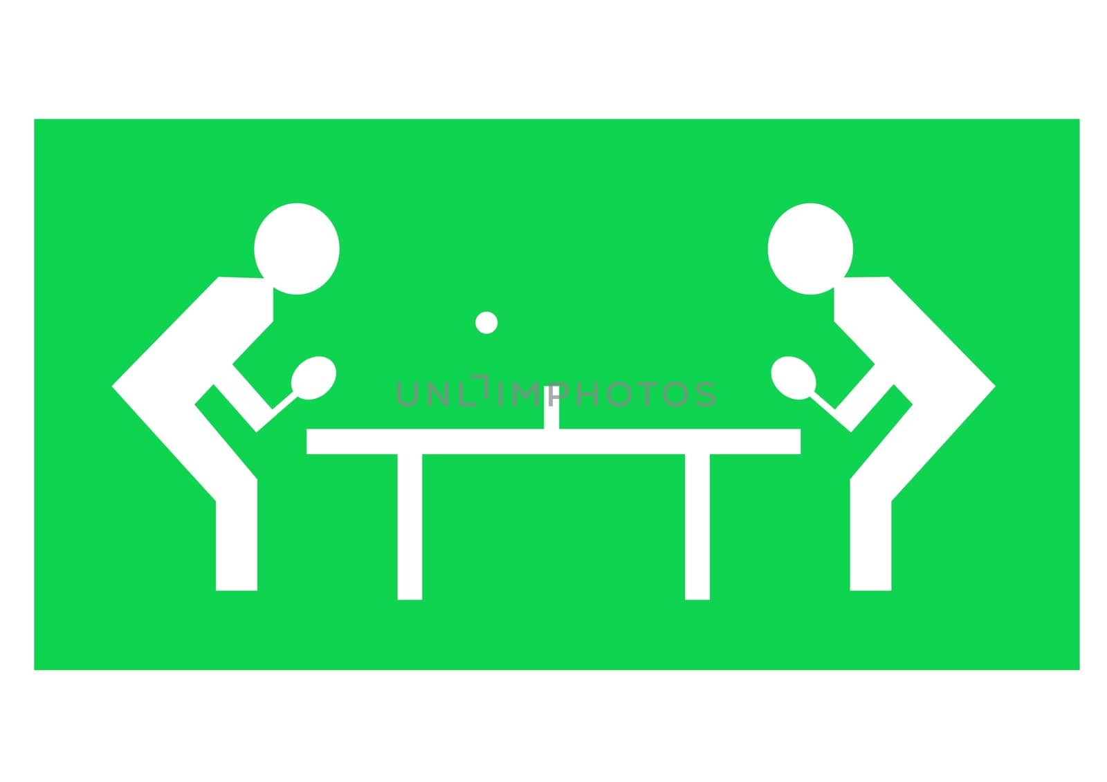 Illustration of two characters playing table tennis