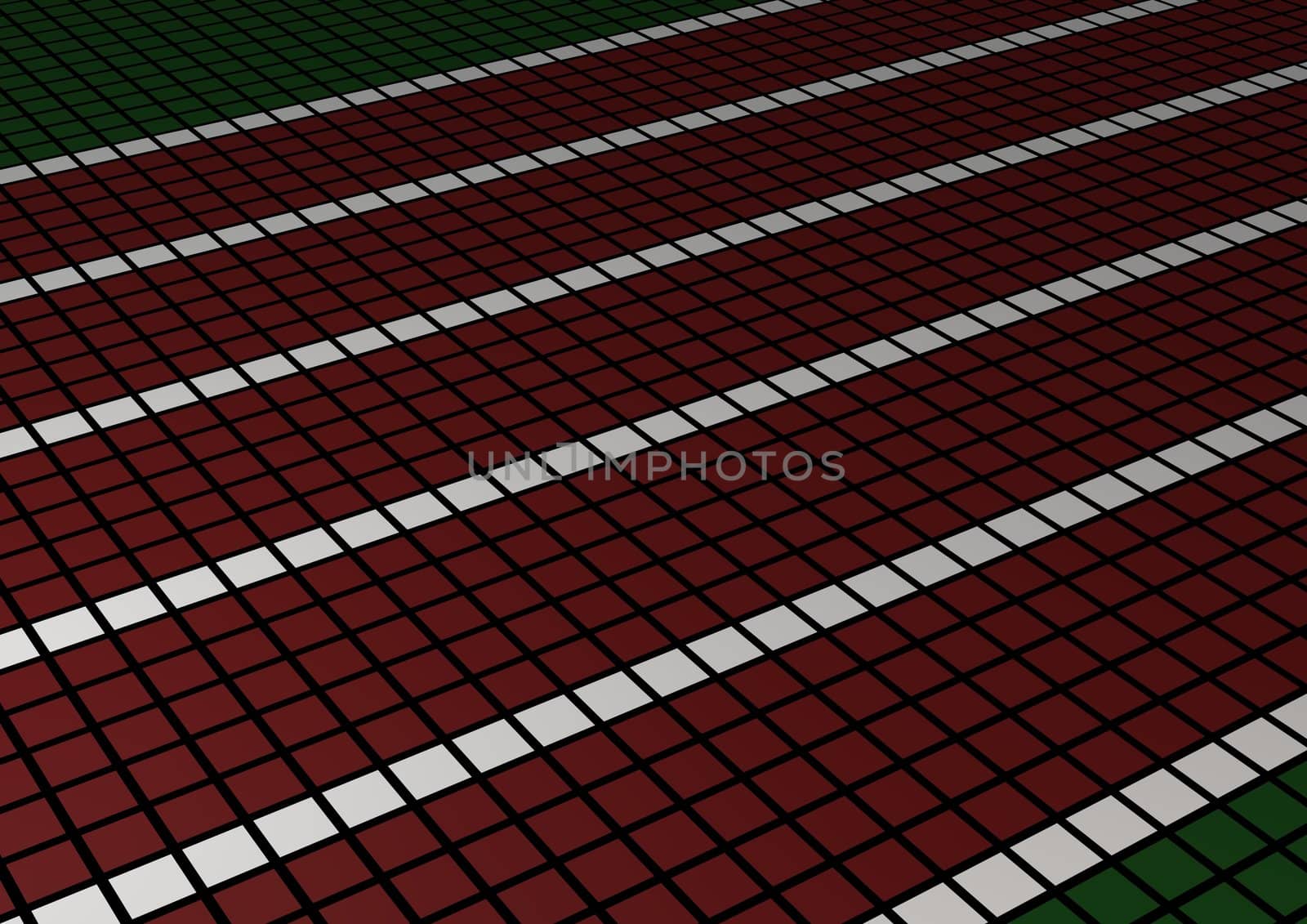 Race track perspective view made of squares