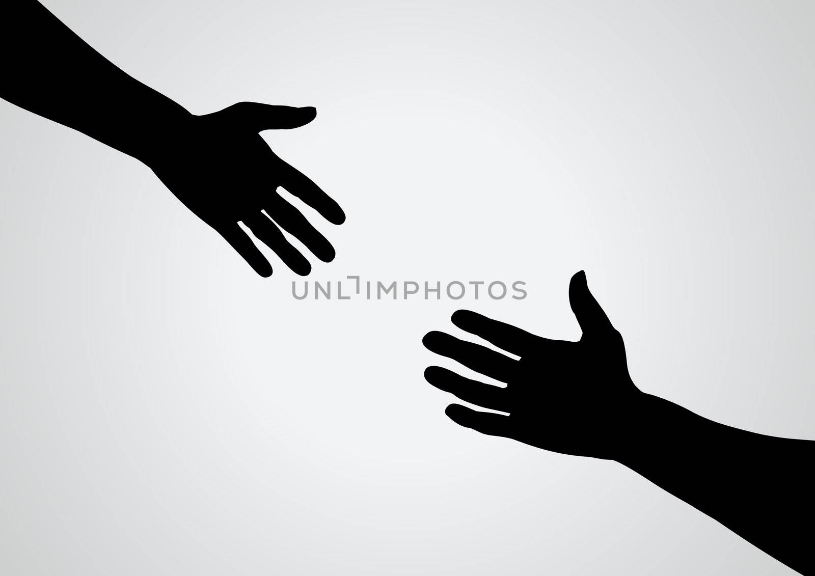 Illustration of a hand reaching out for another