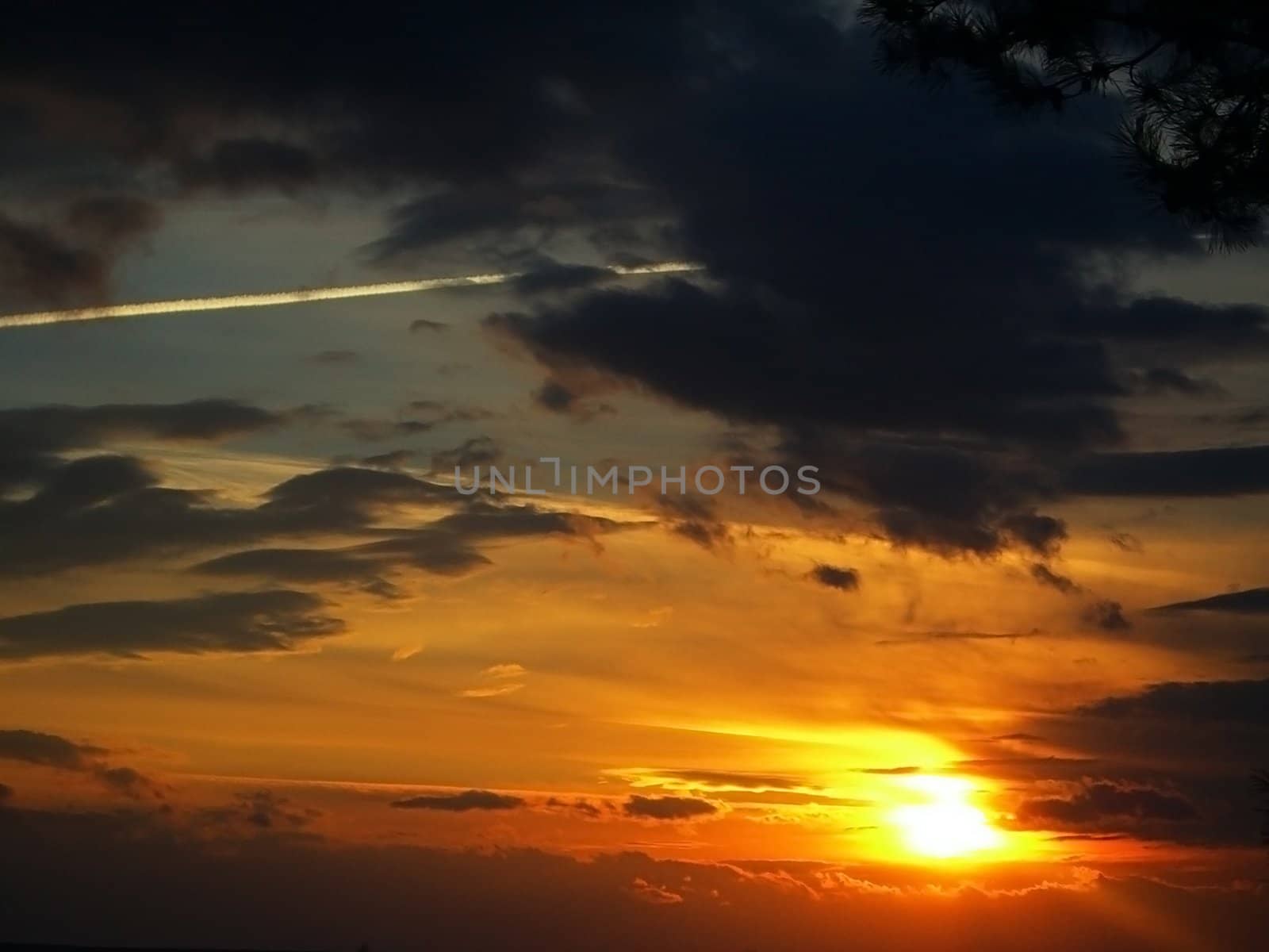 Sundown; sun; background; bright celestial landscape by Viktoha