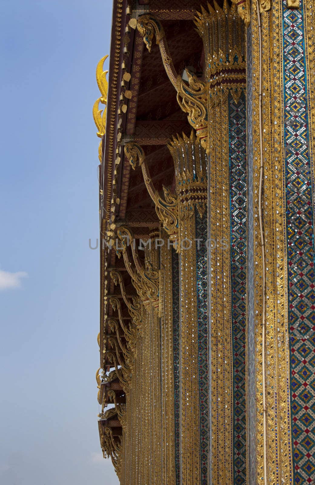 The Side of the gold temple , Grand Palace, Bangkok 
