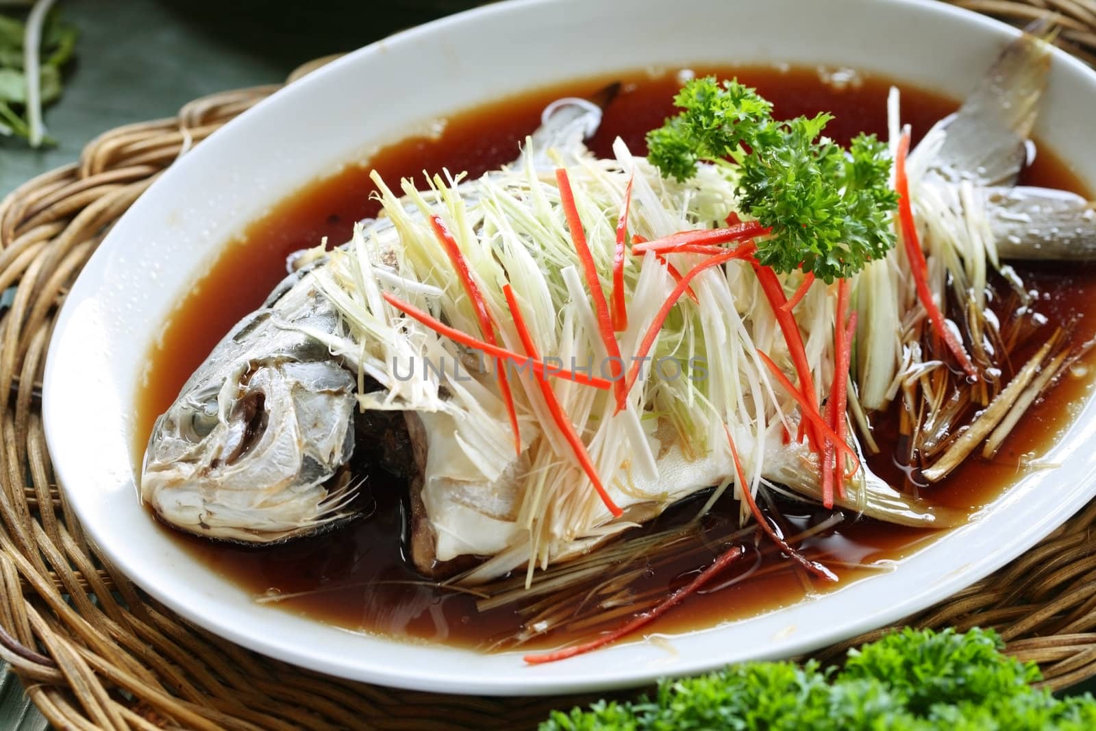 Chinese style Steamed Fish dish by photosoup