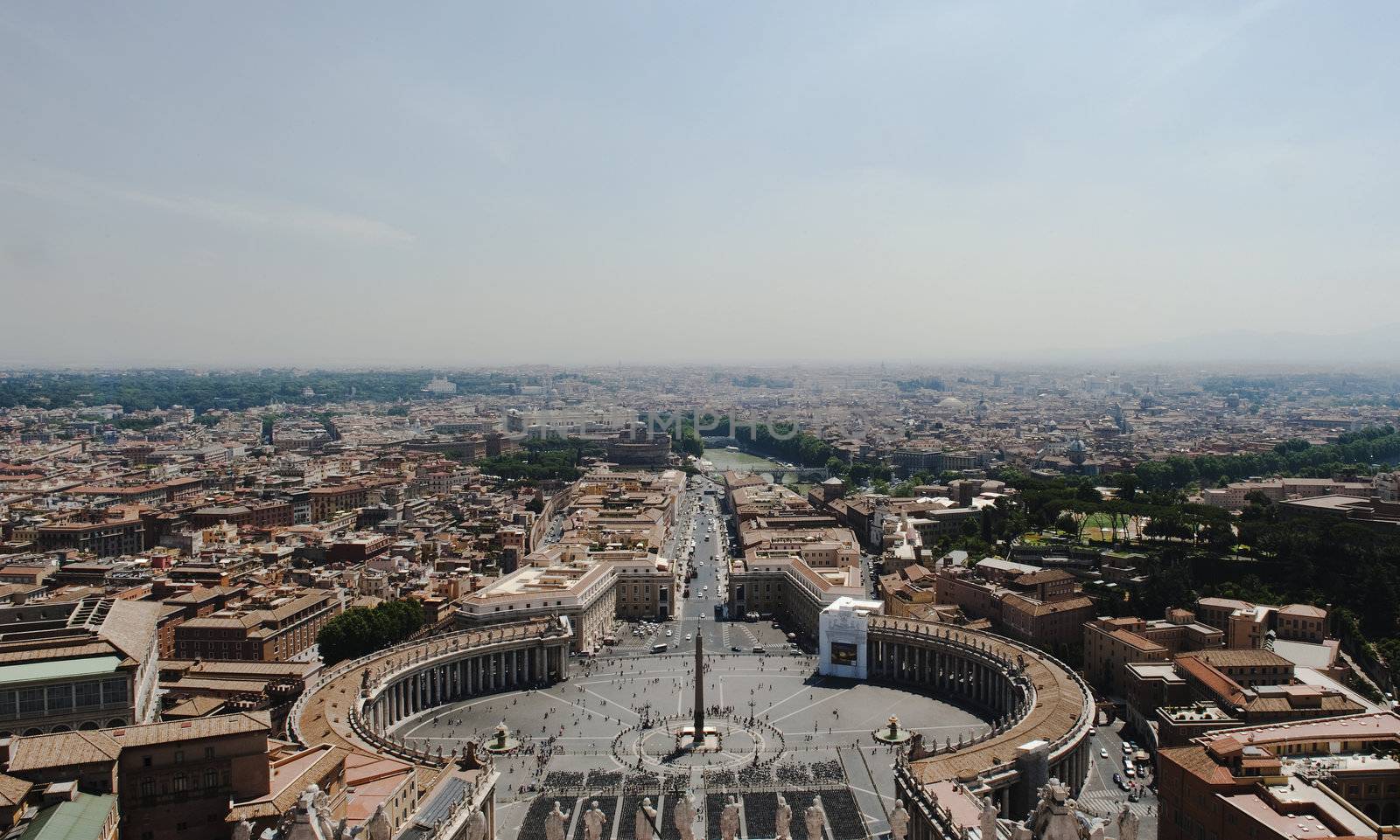 Saint Peter's Square seen from the top of the Saint Peter's kathedral