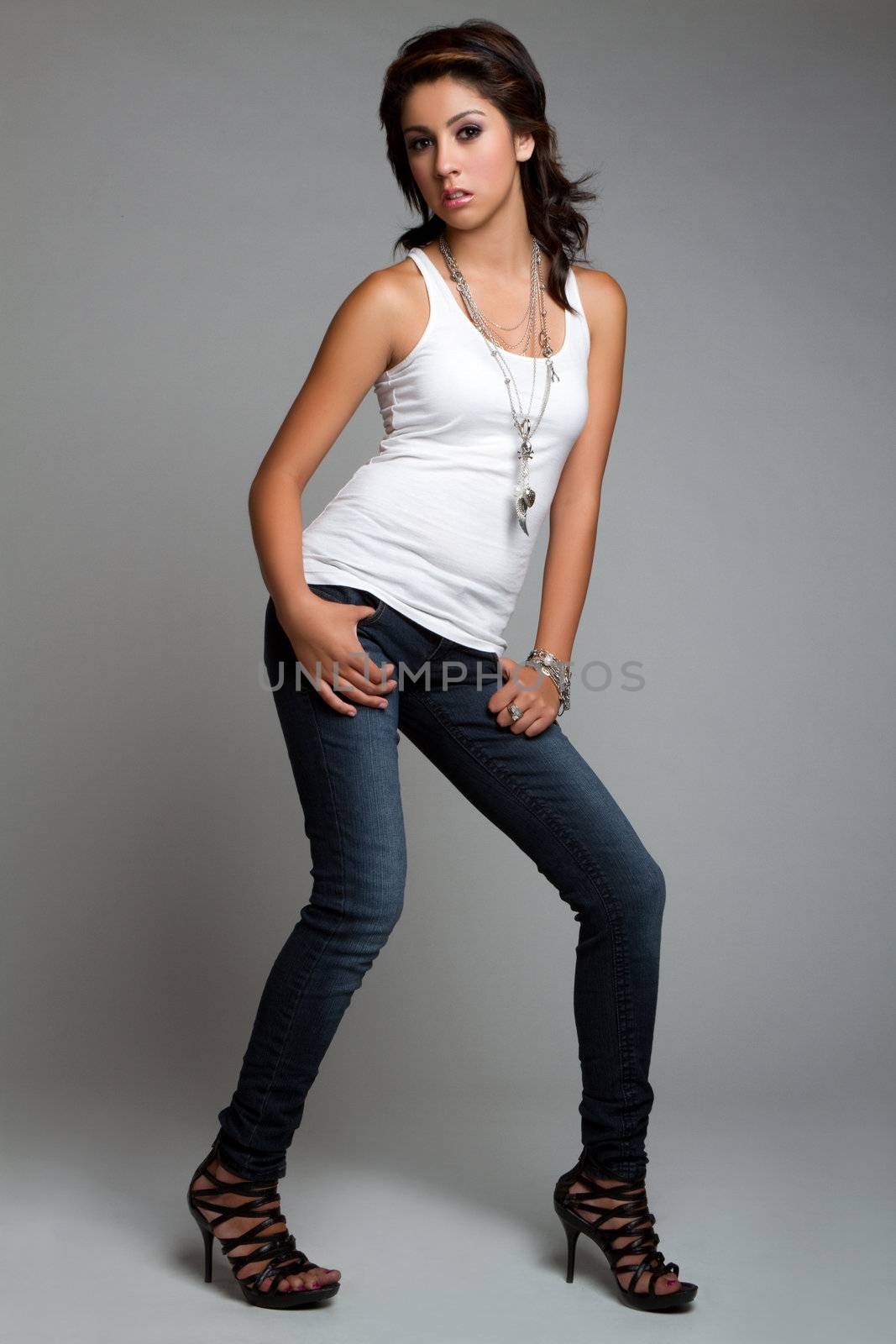 Teen fashion model girl posing