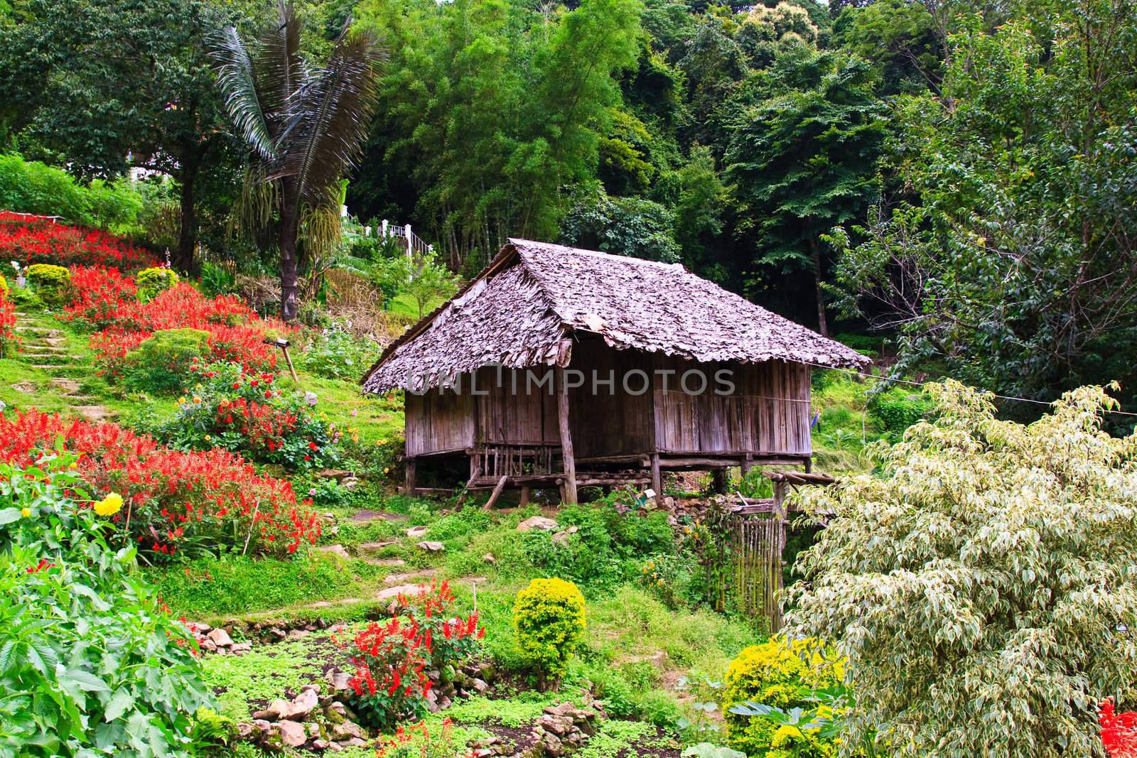 Thia hill-tribe style hut in Chiang Mai