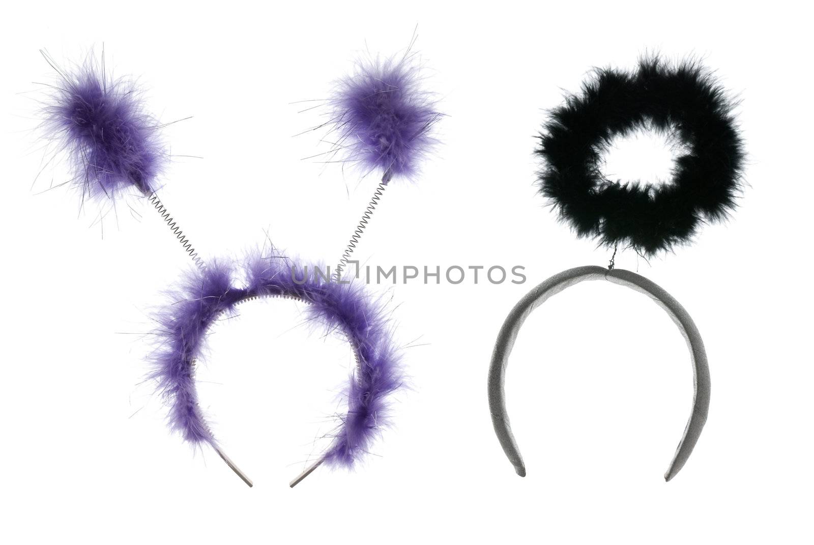 Two carnival headbands isolated on white background.