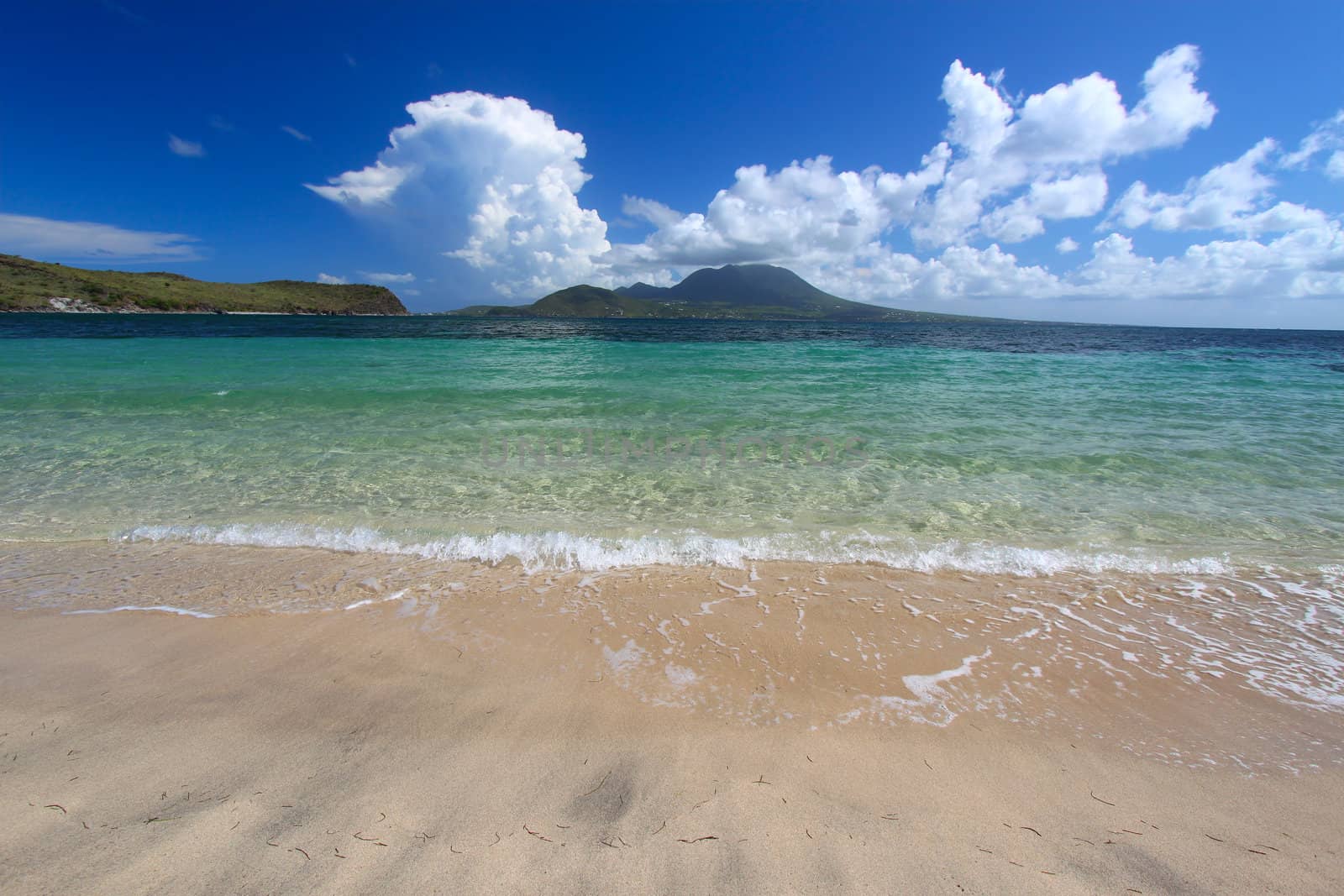 A beautiful beach on the Caribbean island of Saint Kitts.