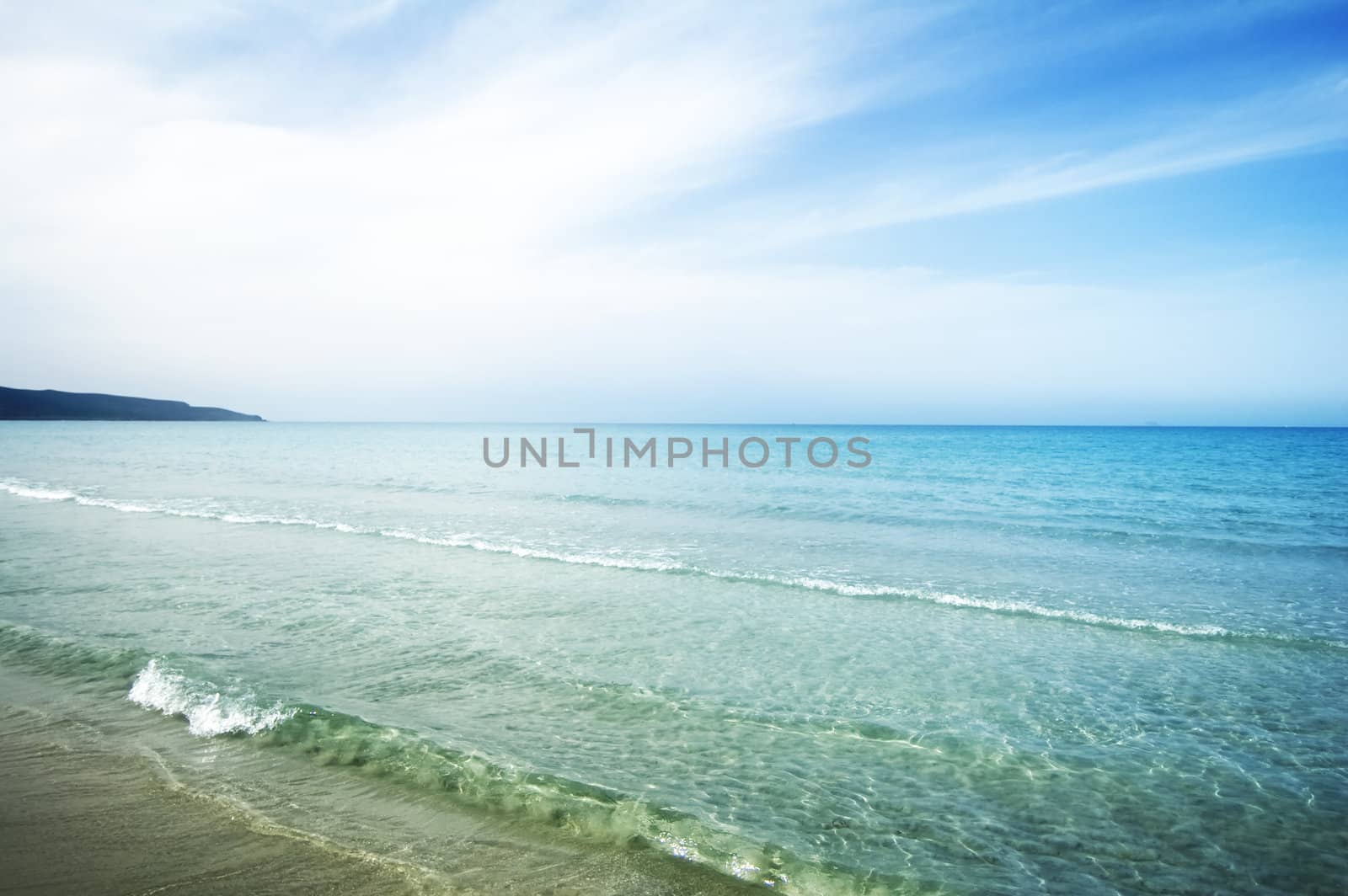 Italy on a beach on the Costa Smeralda in Sardinia