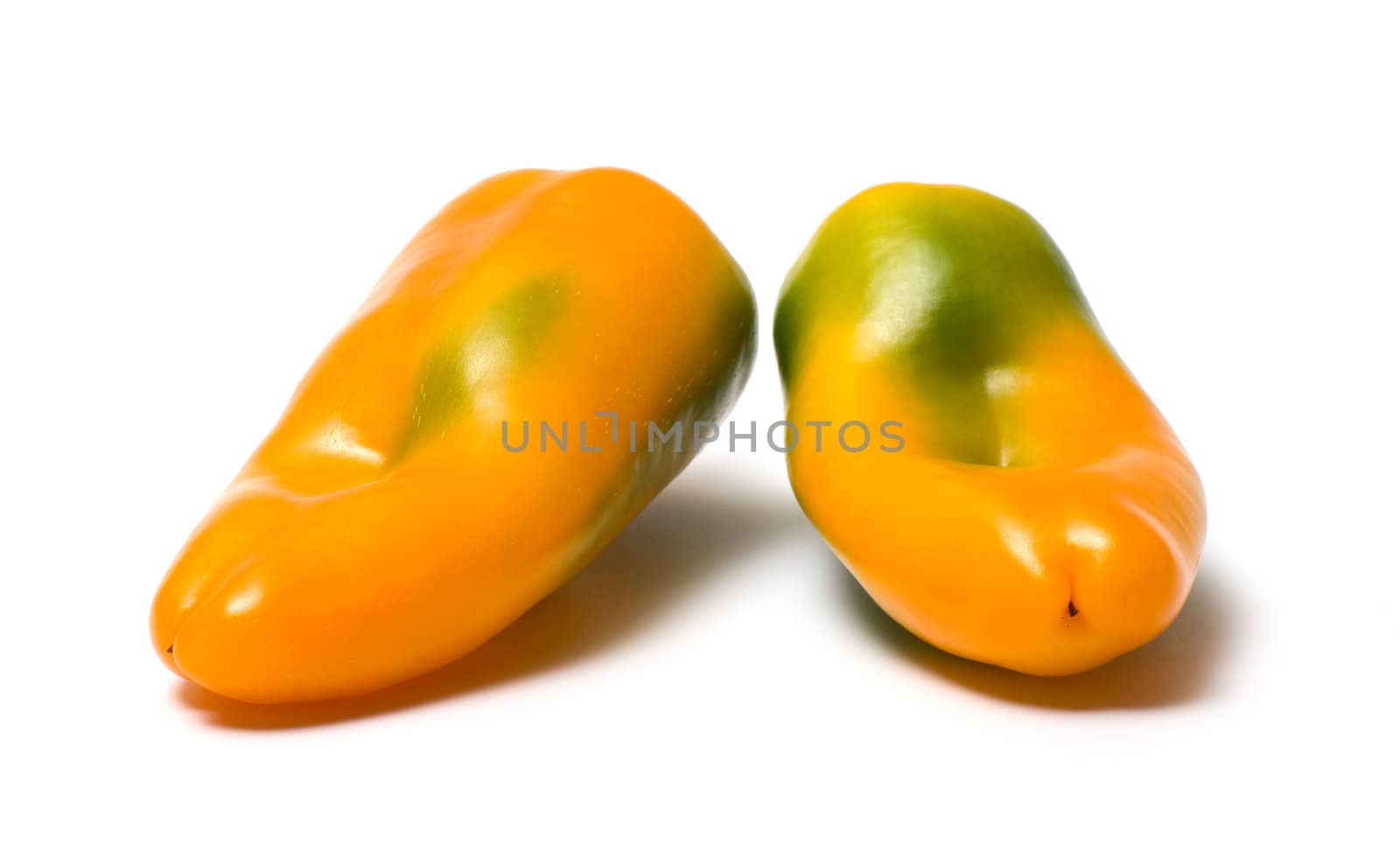 Yellow pepper isolated on a white background.