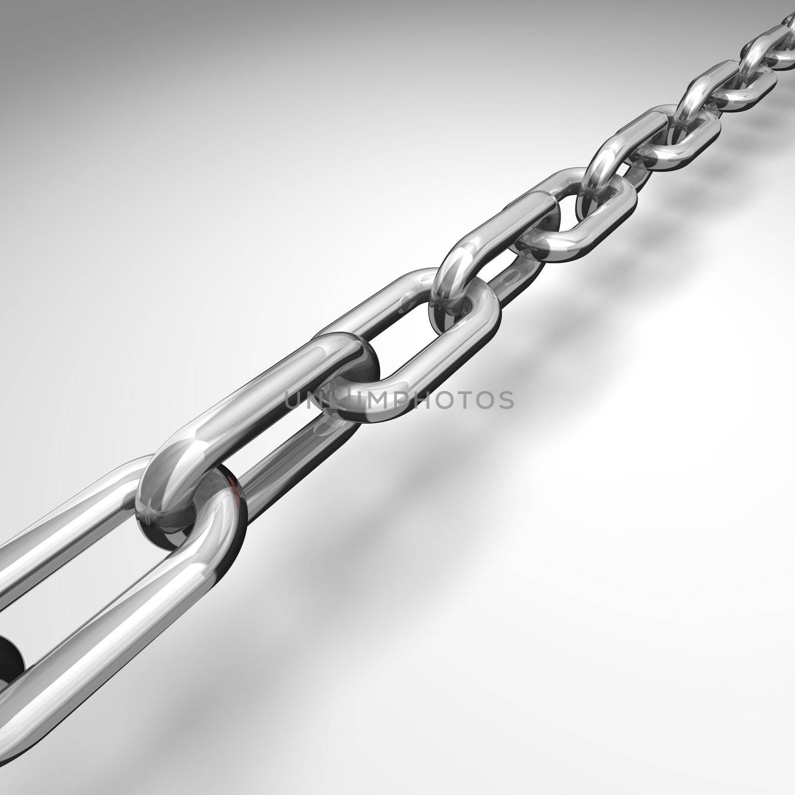 3d illustration of a silver chain - conceptual image