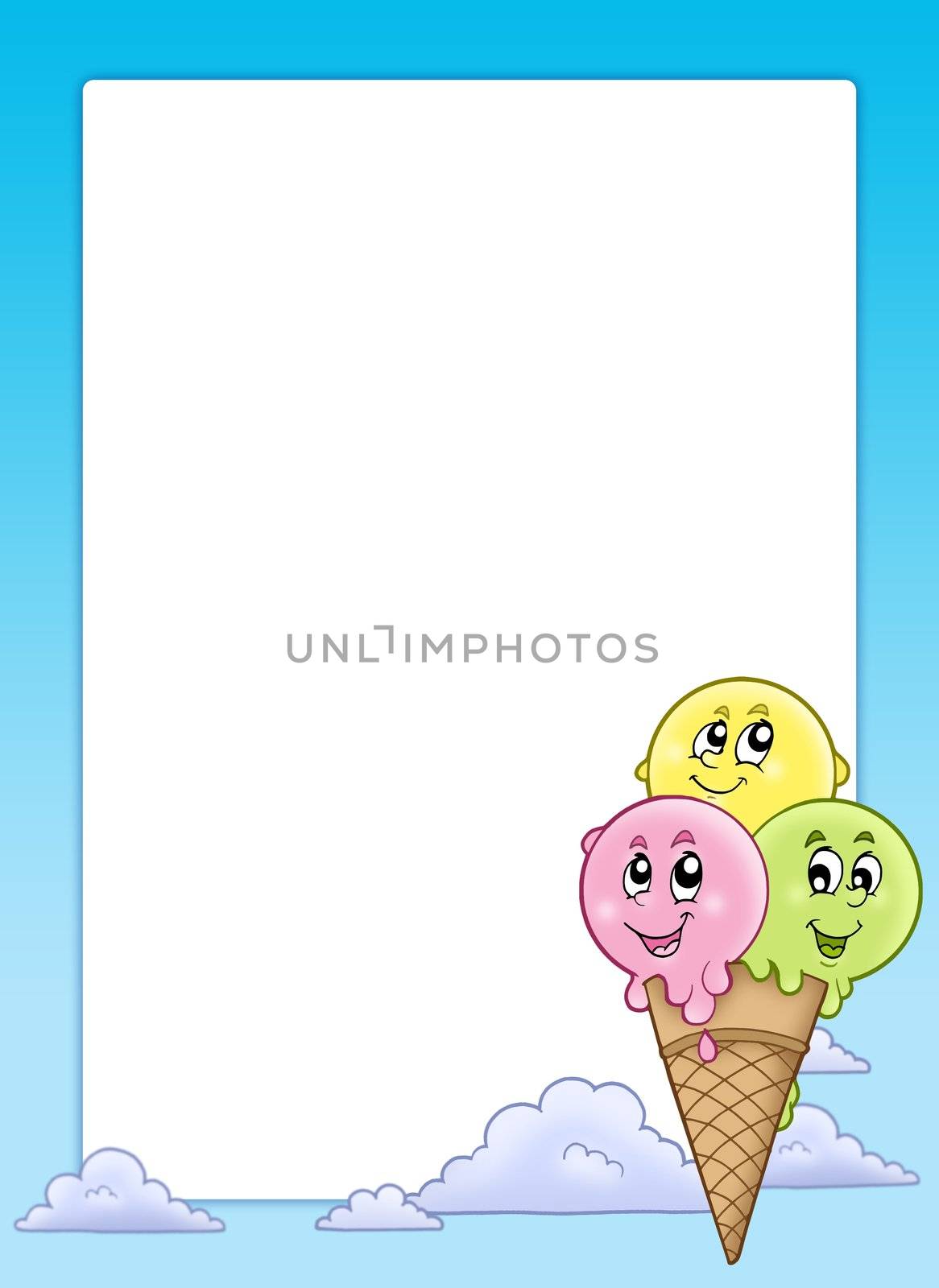 Frame with cartoon ice cream by clairev