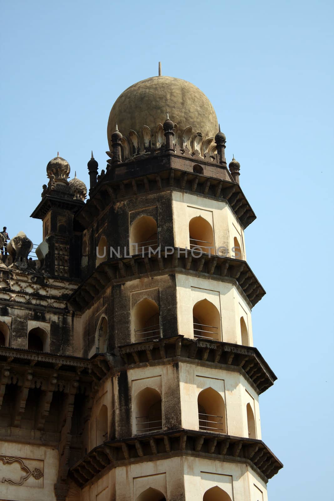The tower of the ancient Bijapur Gol Gumaz Tower. The dome happens to be the worlds biggest ancient dome.