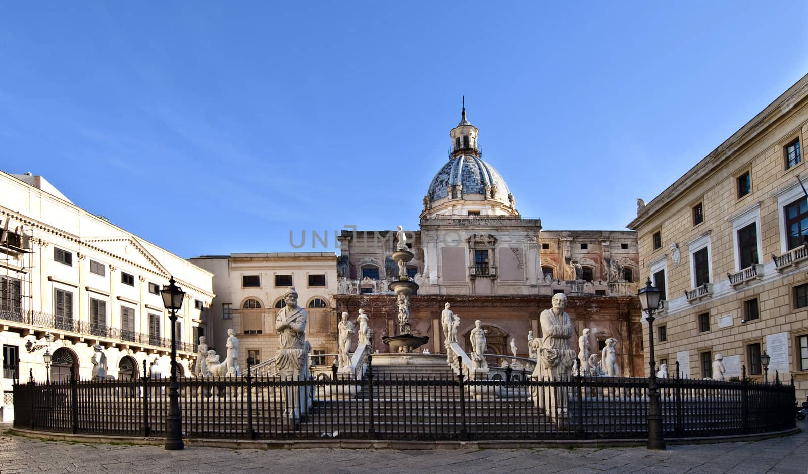 The beautiful  fountain Pretoria  in Palermo in Sicily