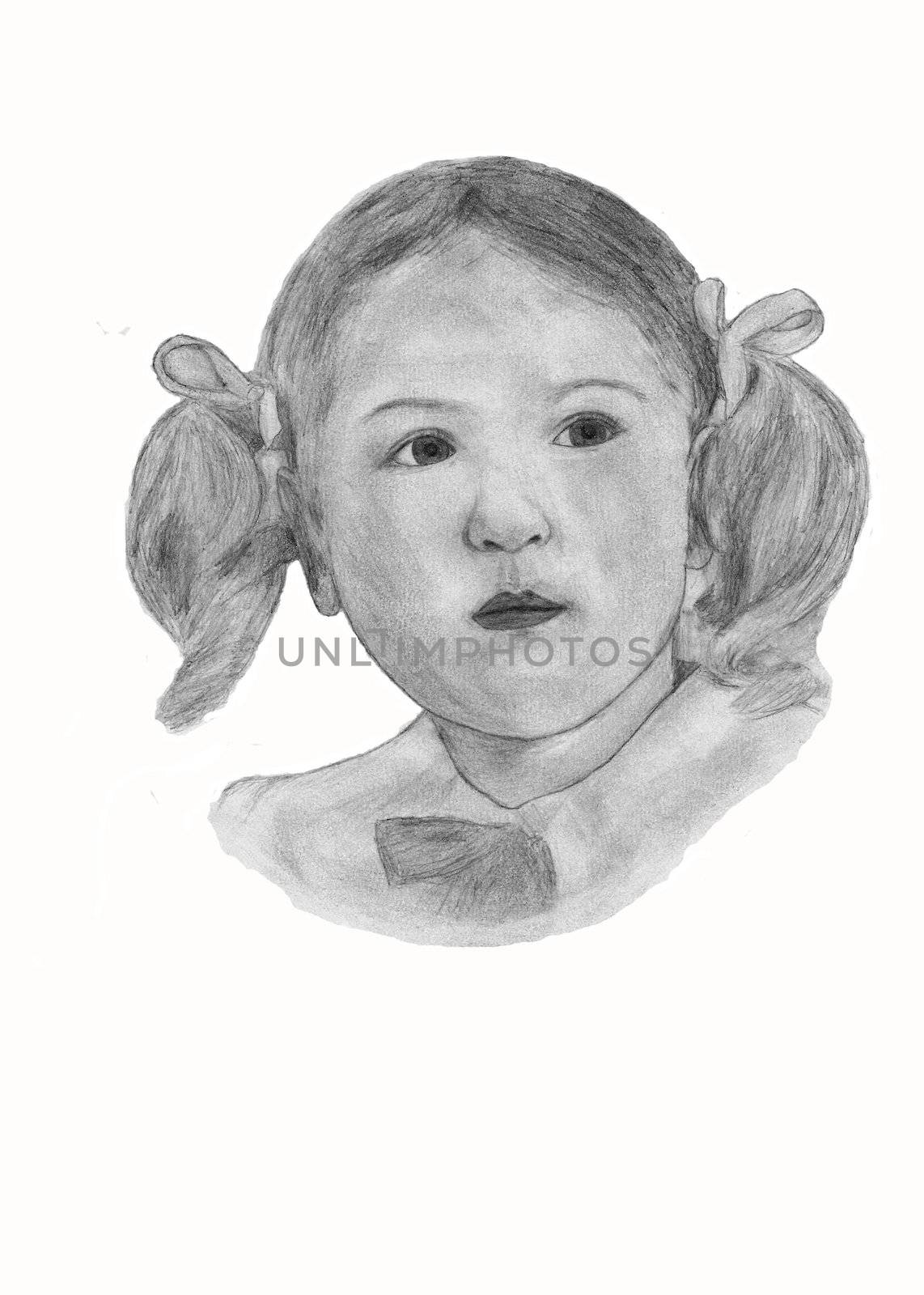 hand drawn girl portrait