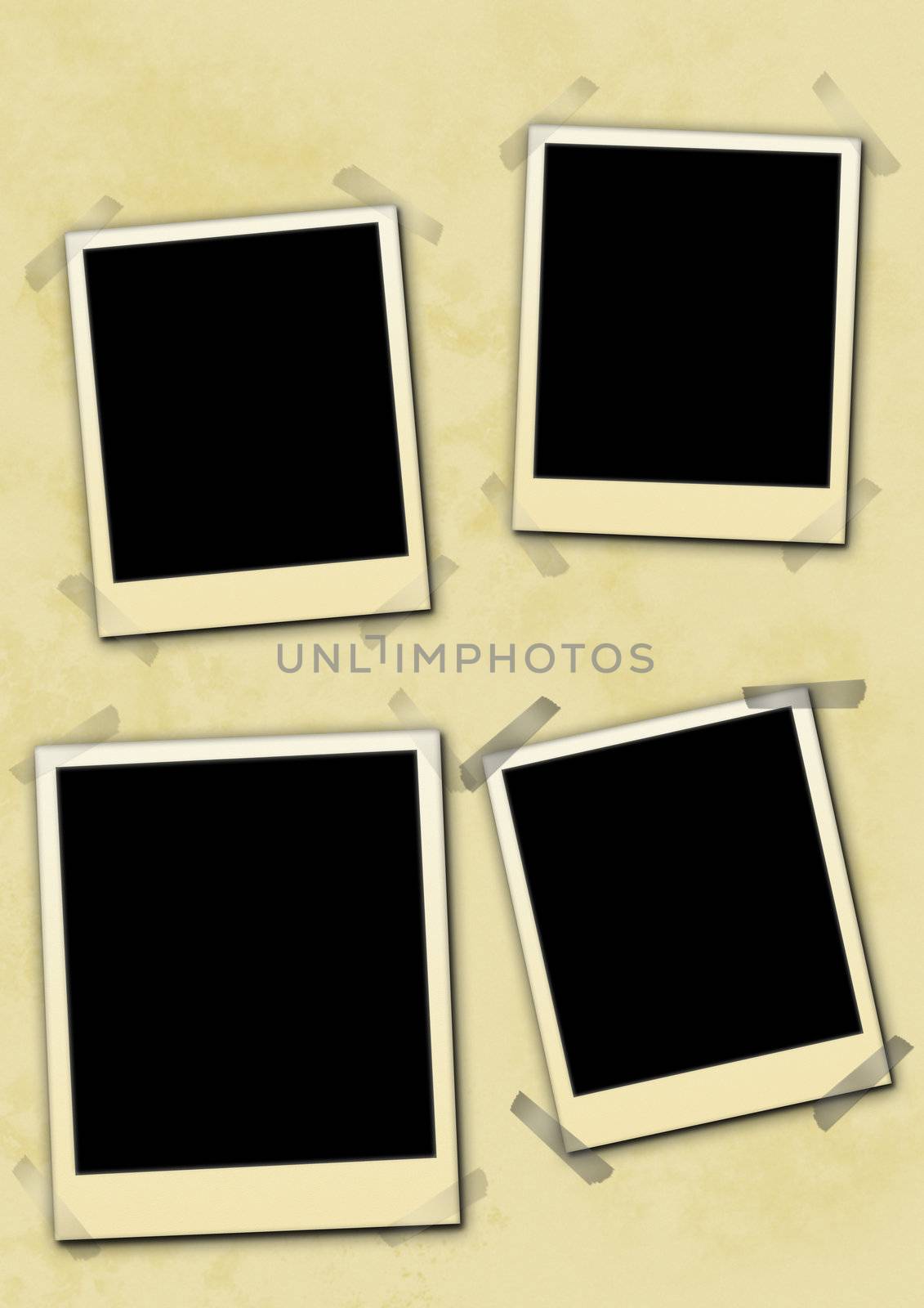 Old Photo Frames on aged paper 