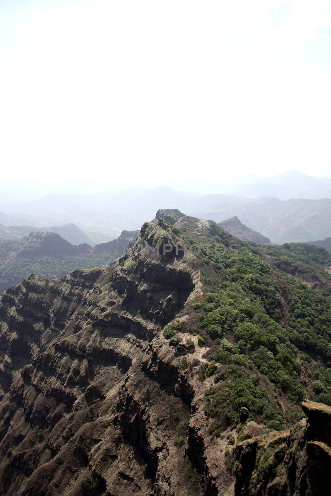 A view of the beautiful Sahyadri mountains in India.