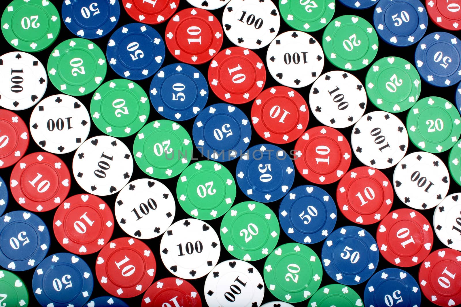 A background of colorful casino counters.