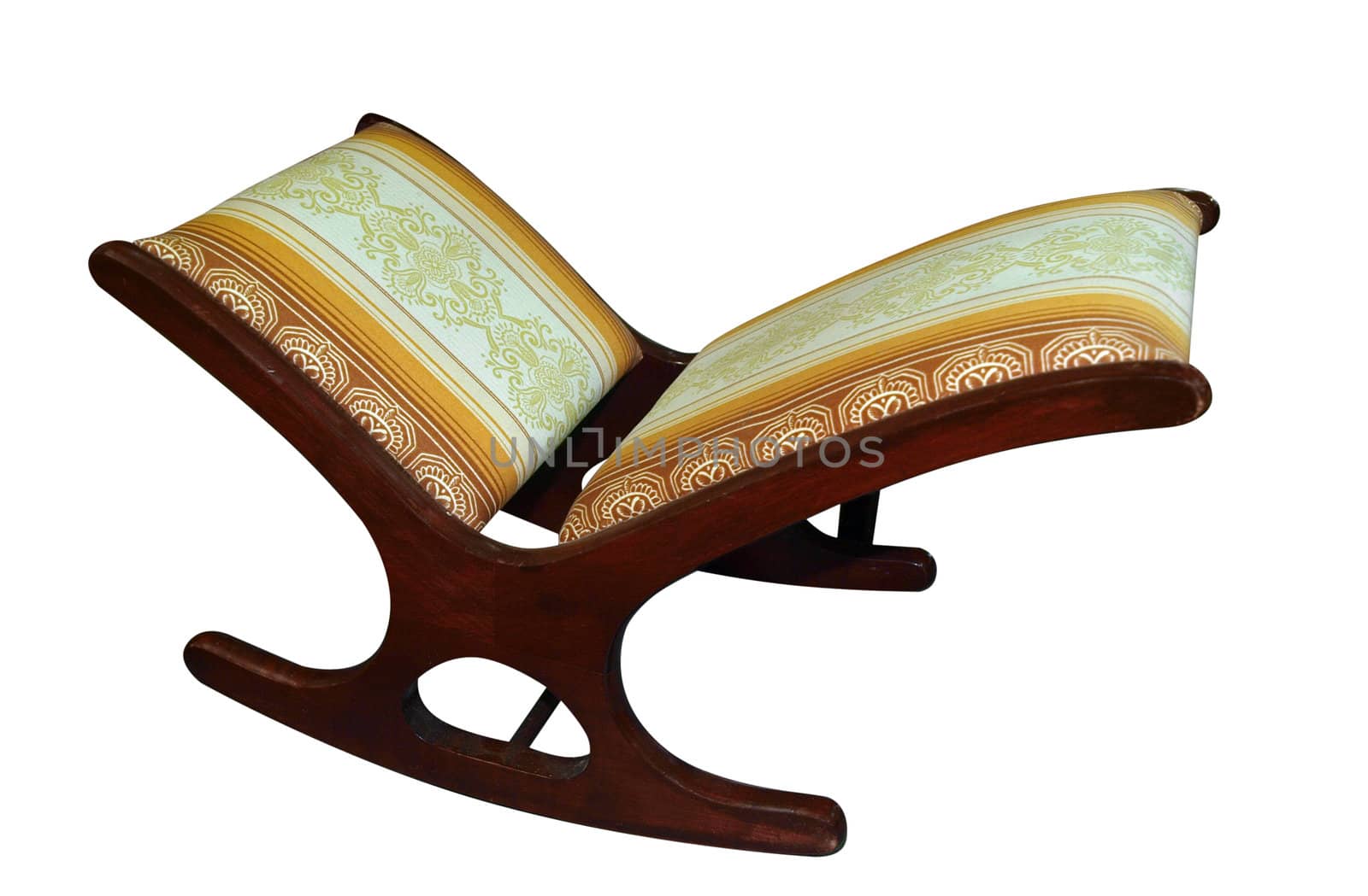 Antique Footstool isolated with clipping path