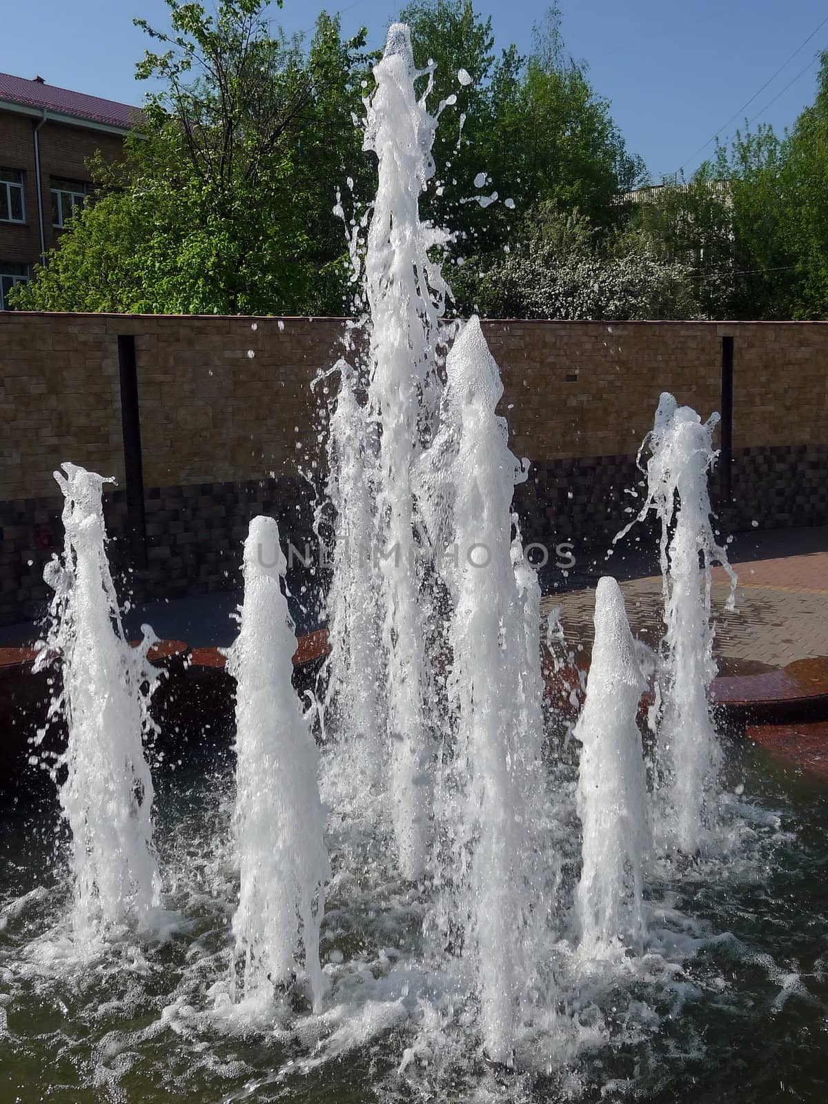 Fresh fountain at the central city park
