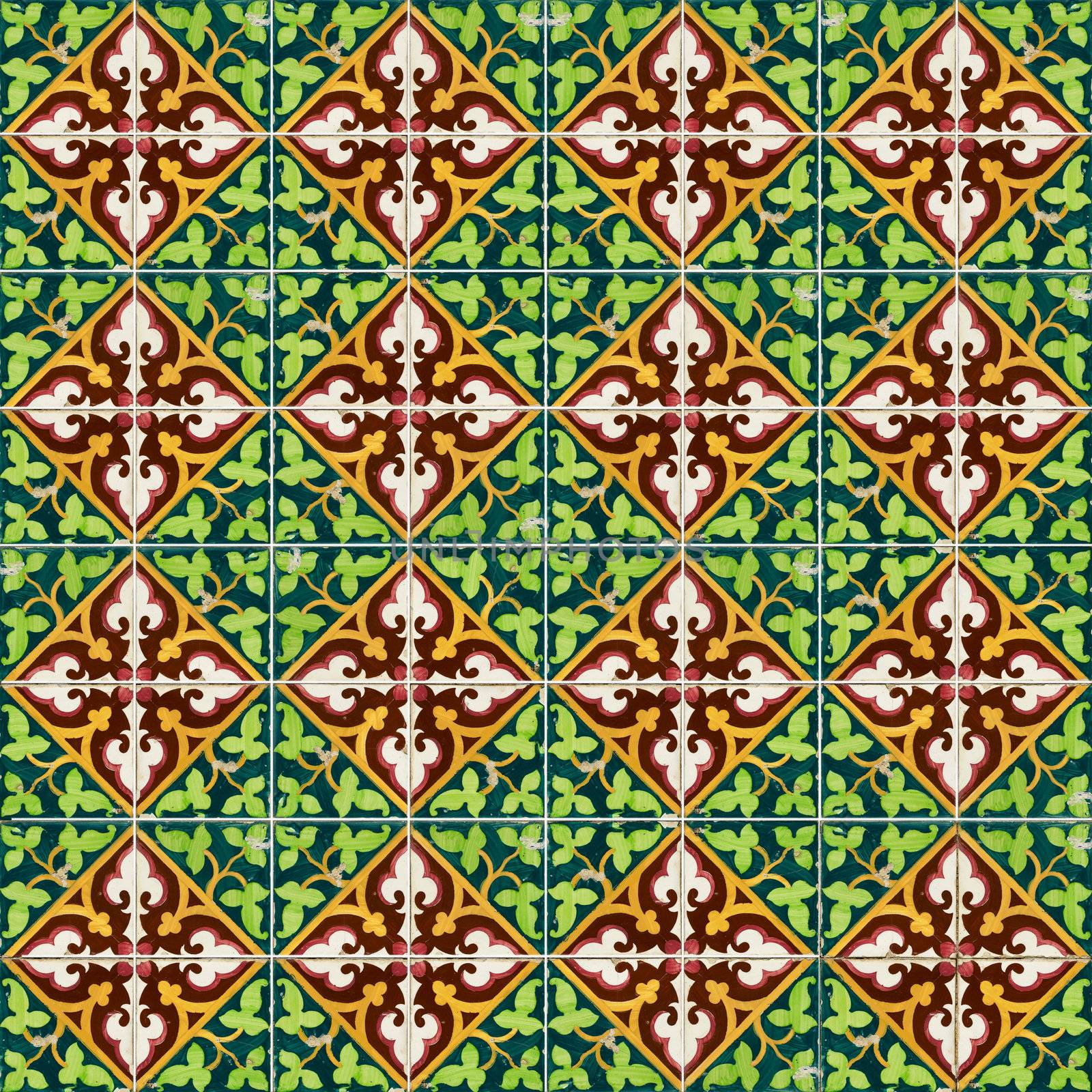 Seamless tile pattern of ancient ceramic tiles.