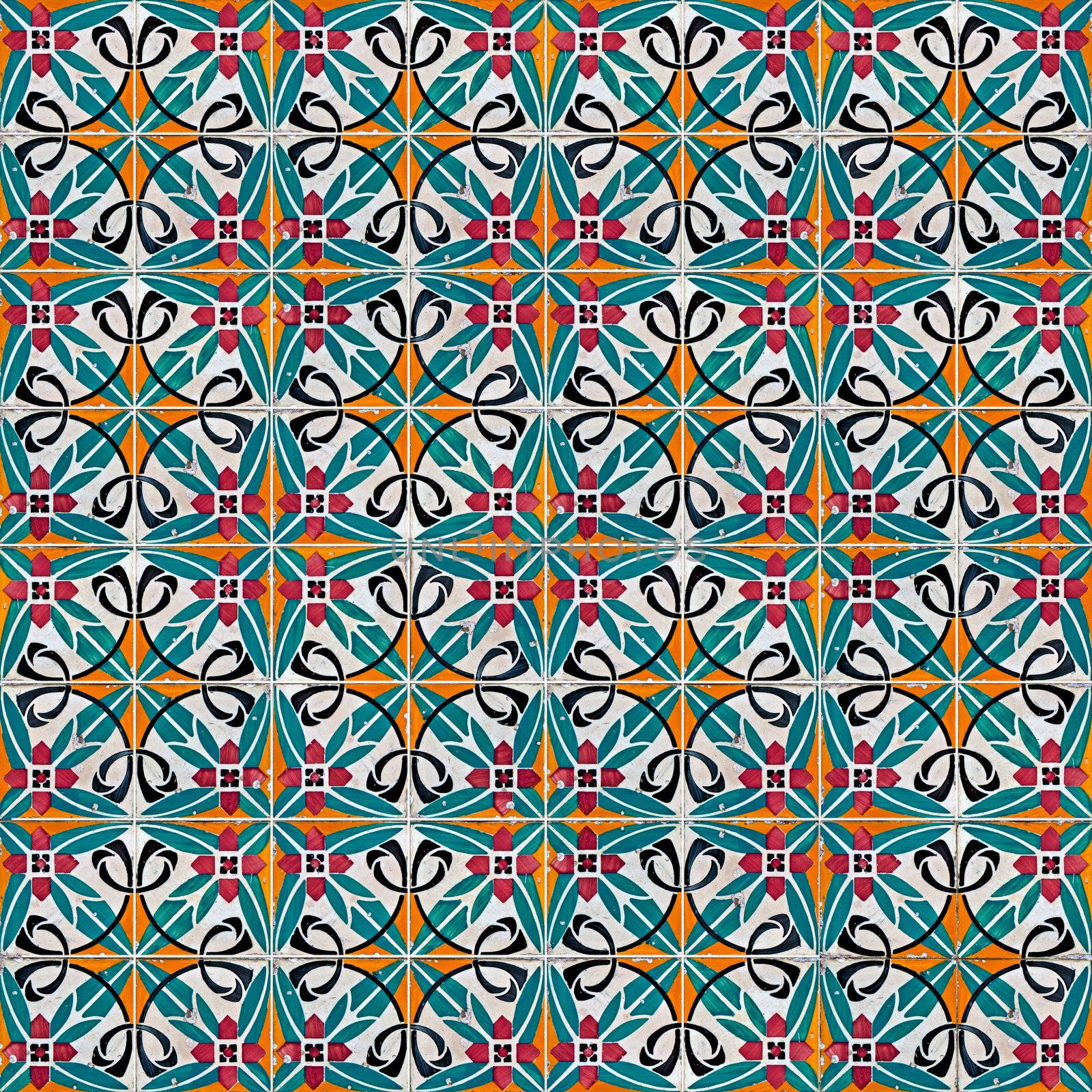 Seamless tile pattern of ancient ceramic tiles.