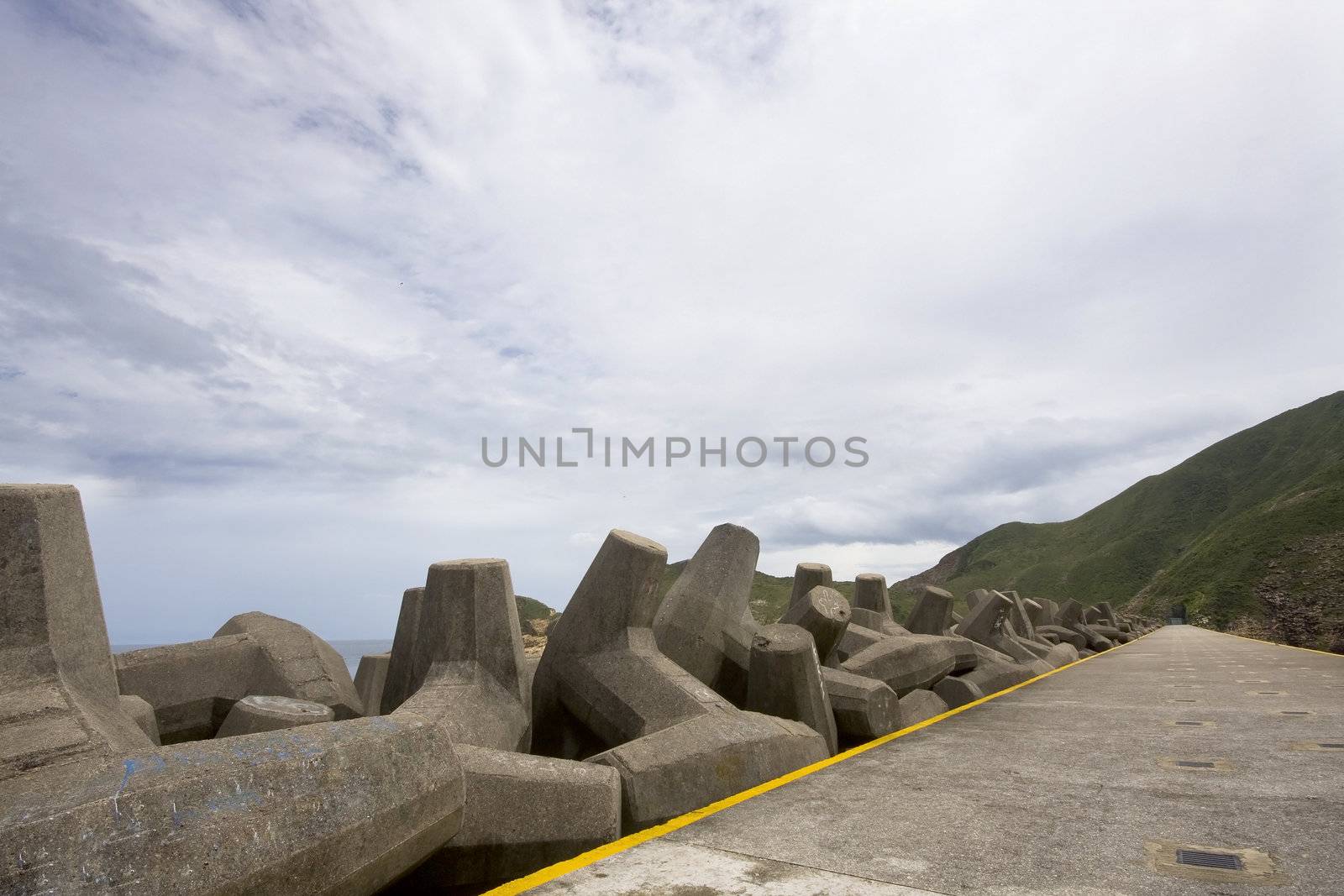 path next to breakwater